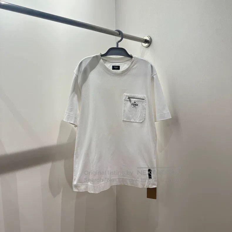 Fendi Fendi Slogan Lettering Zip Pocket Short Sleeve Size US M / EU 48-50 / 2 - 1 Thumbnail