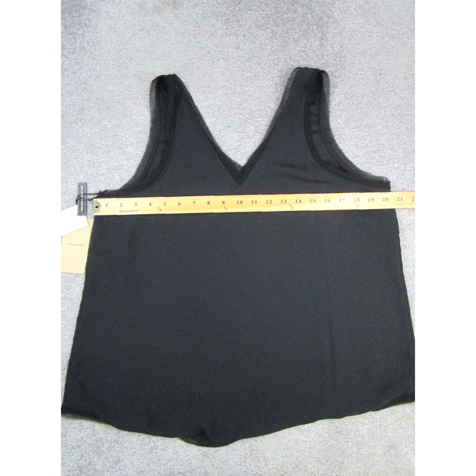Vintage Halogen Womens Tank Top XS Black V-Neck Sleeveless Pullover Basic Solid Shirt Size XS / US 0-2 / IT 36-38 - 6 Thumbnail