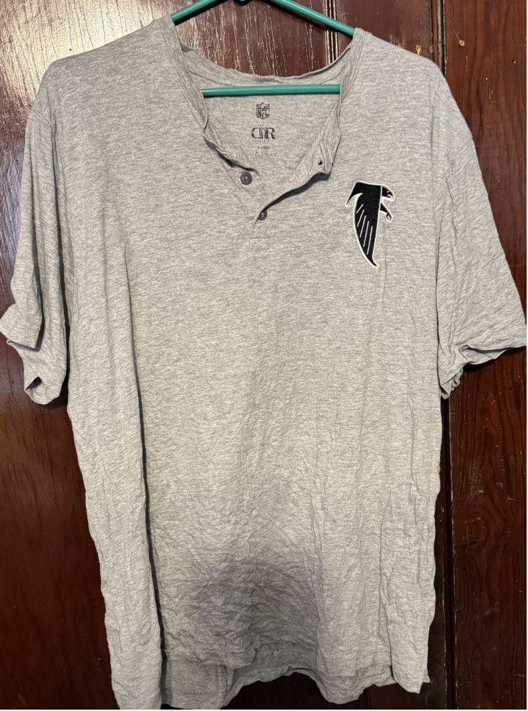 The Unbranded Brand Atlanta Falcons S/S Vintage Logo Henley Men Sz XL Gray Size US XL / EU 56 / 4 - 1 Thumbnail