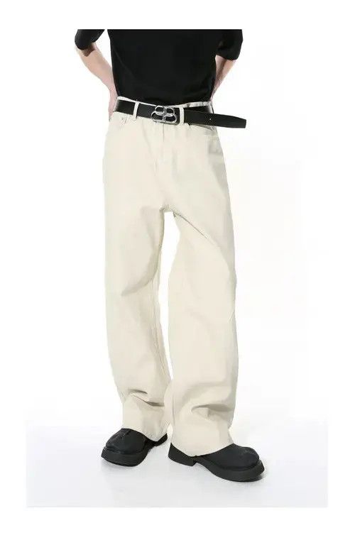 Jean White Wide Leg Baggy Denim Jeans Size US 28 / EU 44 - 1 Thumbnail
