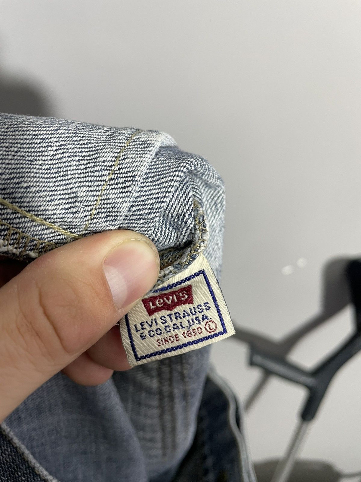 Levi's × Vintage Vintage Levi’s Made In USA jeans jacket with leather details Size US L / EU 52-54 / 3 - 12 Thumbnail