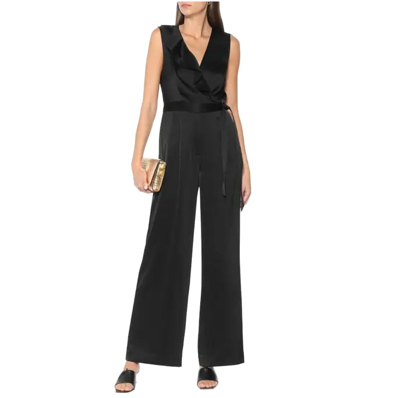 Diane von Furstenberg Diane von Furstenberg Sol wrap-effect satin wide-leg NWT Size 26" / US 2 / IT 38 - 2 Thumbnail