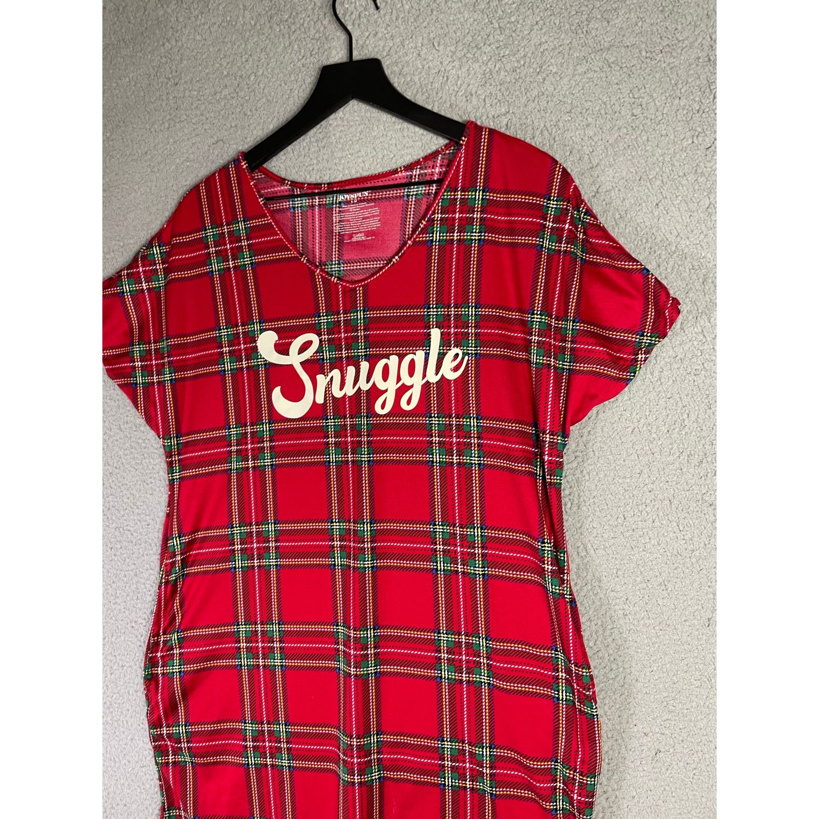 Other Joyspun Women's Red Plaid Nightgown Pajama Shirt Size Small Size ONE SIZE - 7 Thumbnail