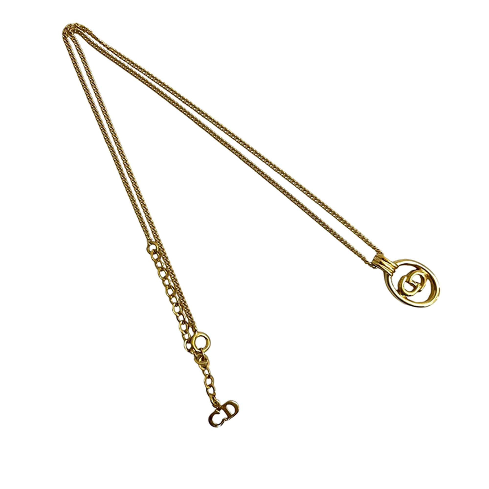 Dior Dior Gold Plated CD Logo Pendant Necklace Size ONE SIZE - 1 Thumbnail