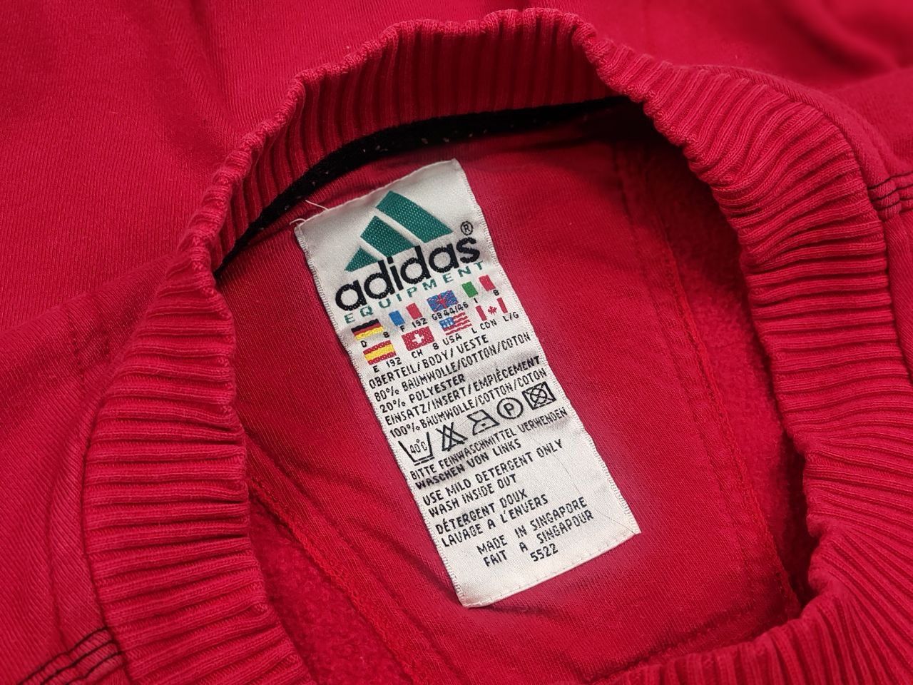 Adidas Vintage 90's Adidas Equipment Logo red Crew neck Sweatshirt Size US L / EU 52-54 / 3 - 14 Thumbnail
