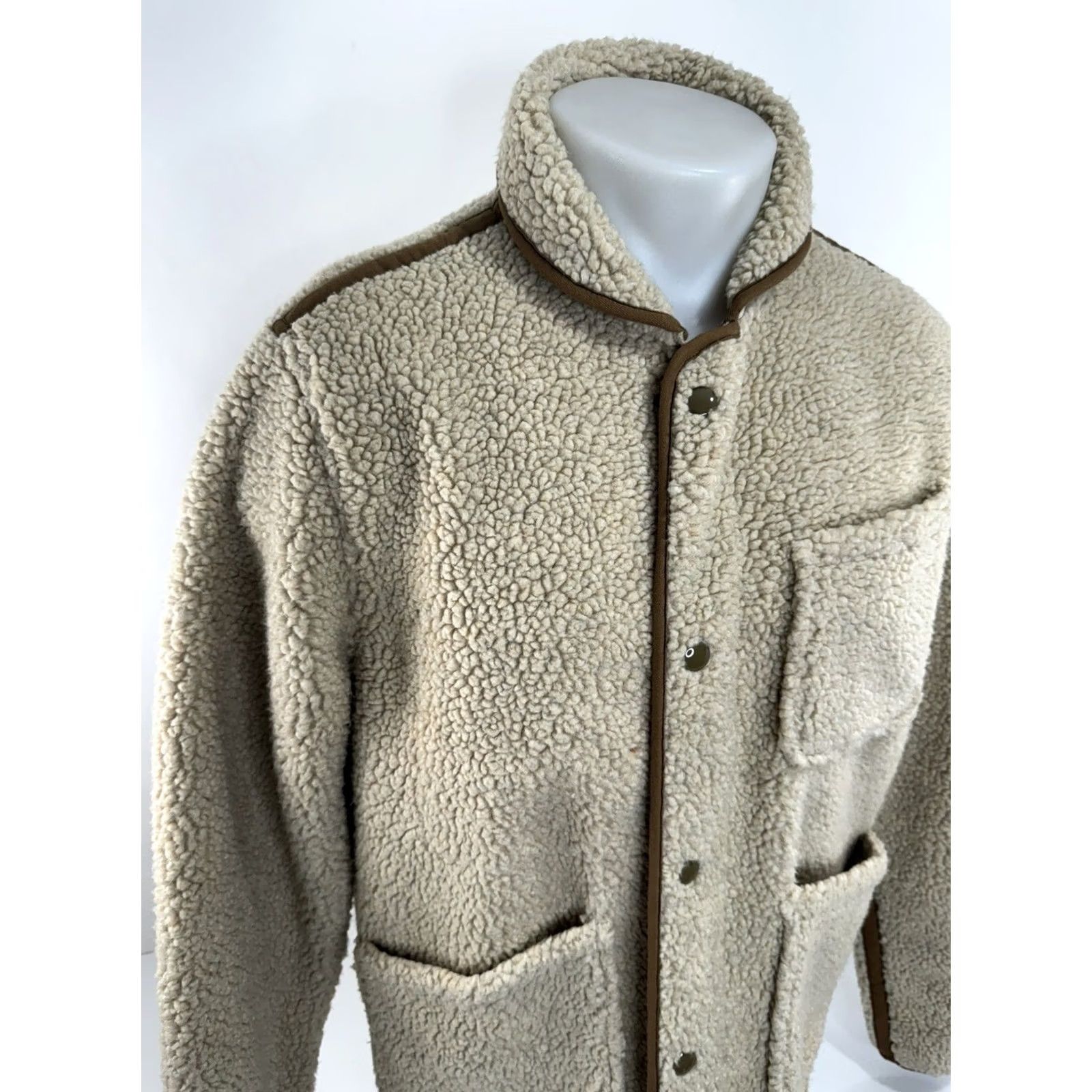 Wallace & Barnes Wallace & Barnes Jacket Ranch Western Fleece Shawl Collar M Mens Light Brown Tan Beige Modern Style Ranch Western M Jacket Size US M / EU 48-50 / 2 - 2 Thumbnail