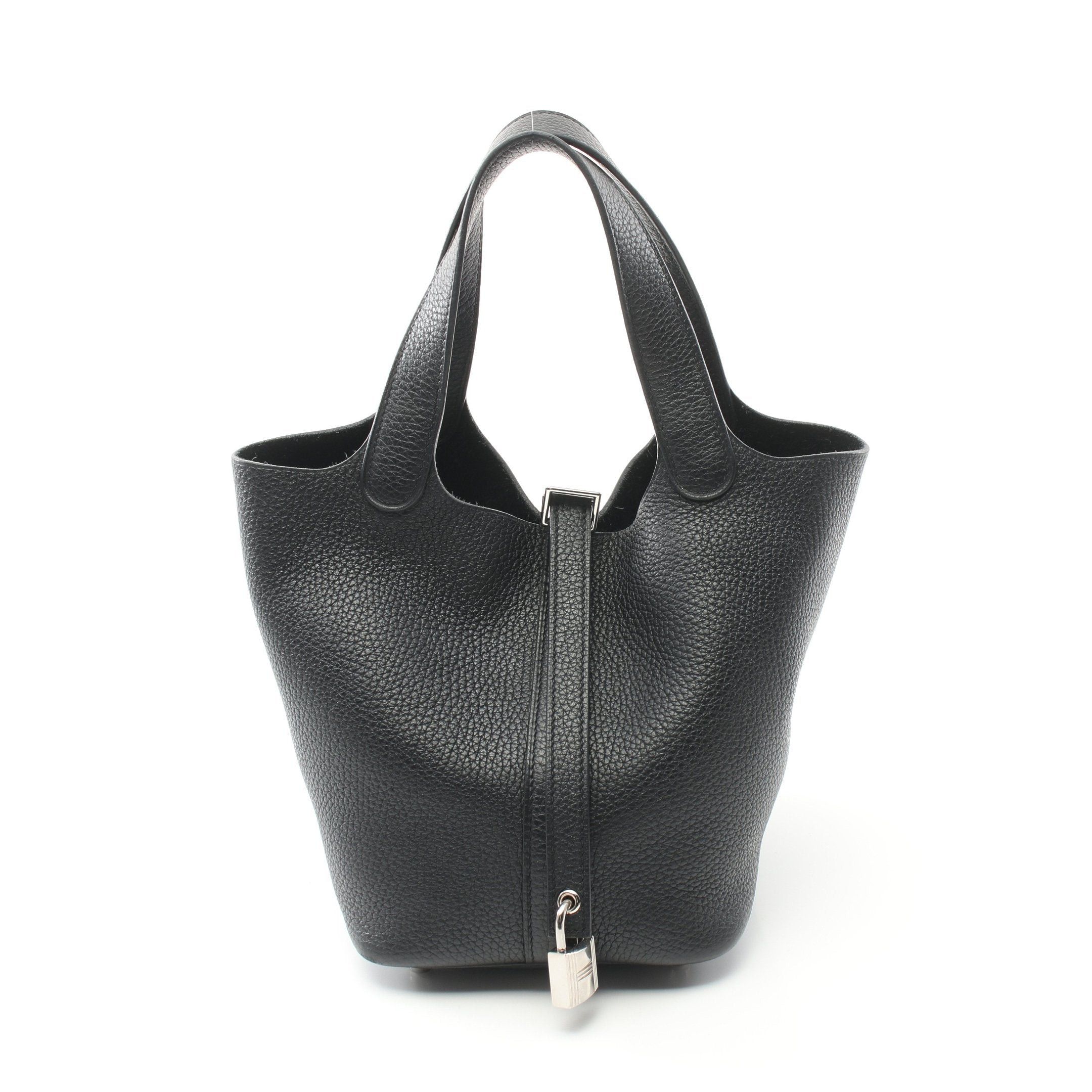 Hermes Hermes Picotan Lock Pm Handbag Clemence Leather Black Silver Hardware Y Stamp Size ONE SIZE - 1 Thumbnail