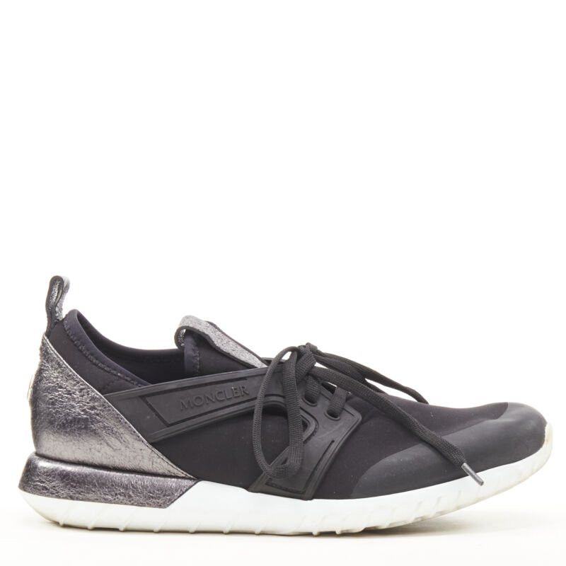 Moncler MONCLER black neoprene plastic caged metallic leather heel sports sneaker EU37 Size US 7 / IT 37 - 1 Thumbnail
