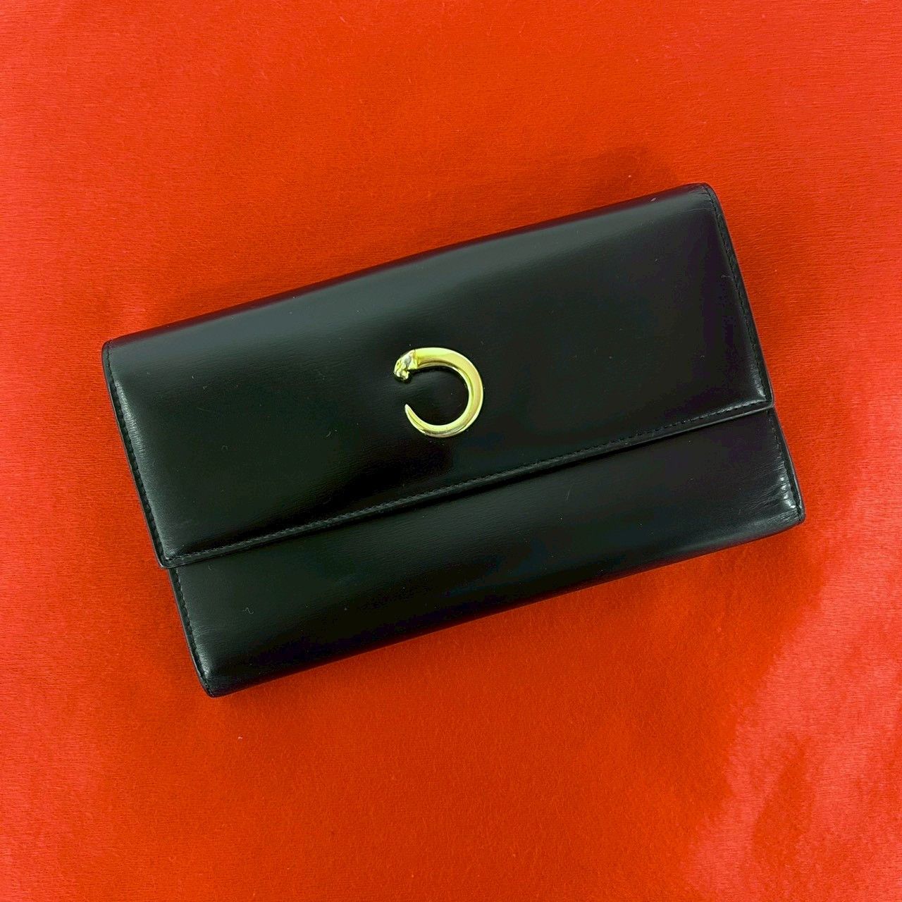 Cartier Cartier Cartier Panthere Calf Leather Trifold Wallet Leather Long Wallet DUTY FREE for USA Size ONE SIZE - 1 Thumbnail