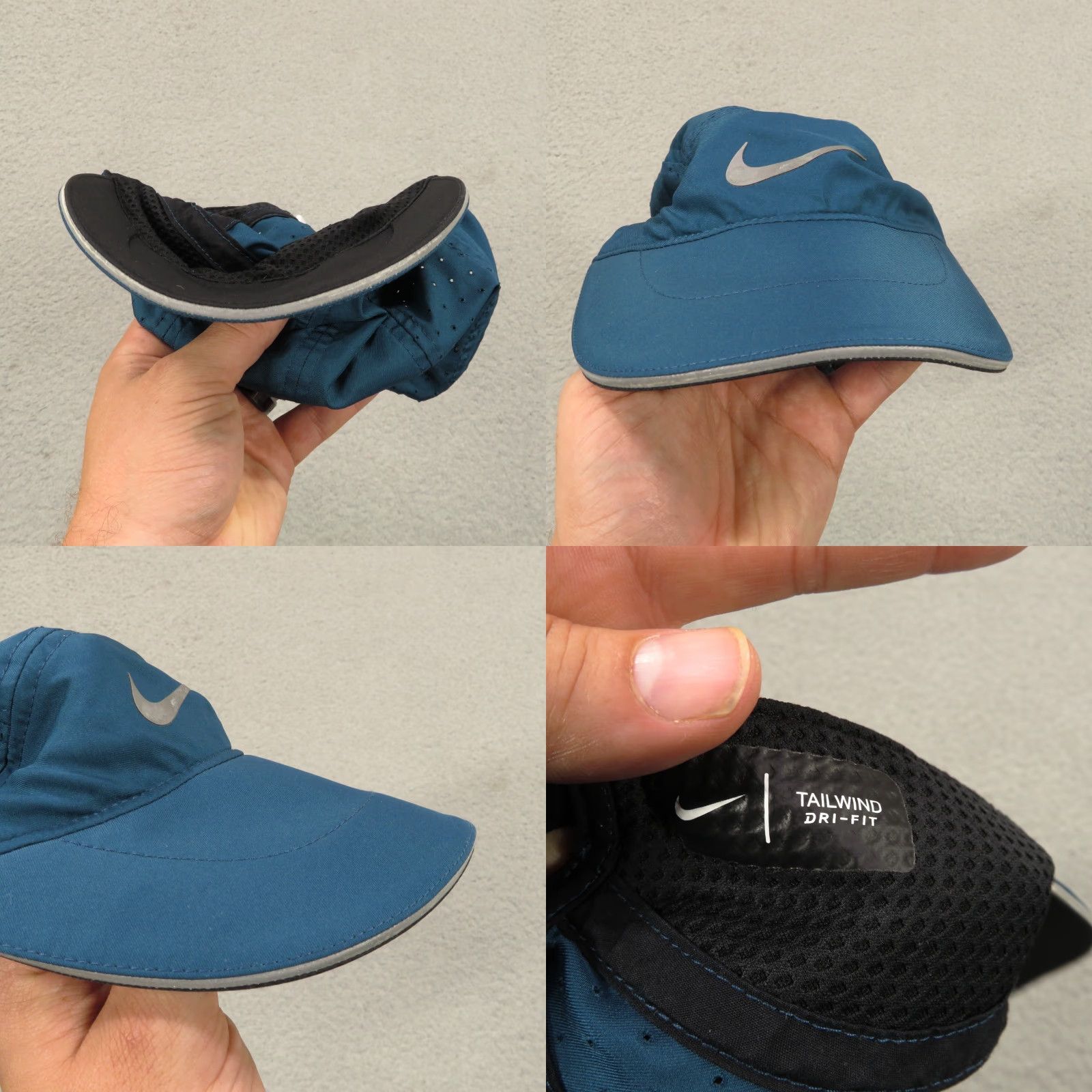Nike Nike Hat Cap Strap Back Tailwind Aero Bill Reflective Swoosh Panel Runner Mens Cap | 5 Panel | Adjustable Breathable Lightweight Polyester Blue Size ONE SIZE - 8 Thumbnail