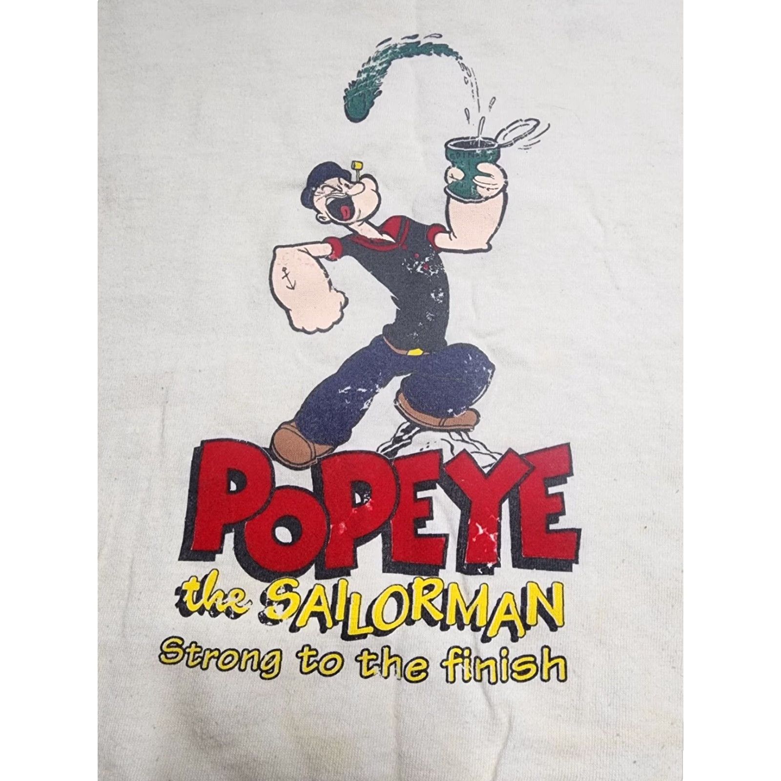 Vintage VINTAGE 2003 Popeye Cartoon Graphic T Shirt Mens XL White Distressed Short Sleeve Size US XL / EU 56 / 4 - 3 Thumbnail