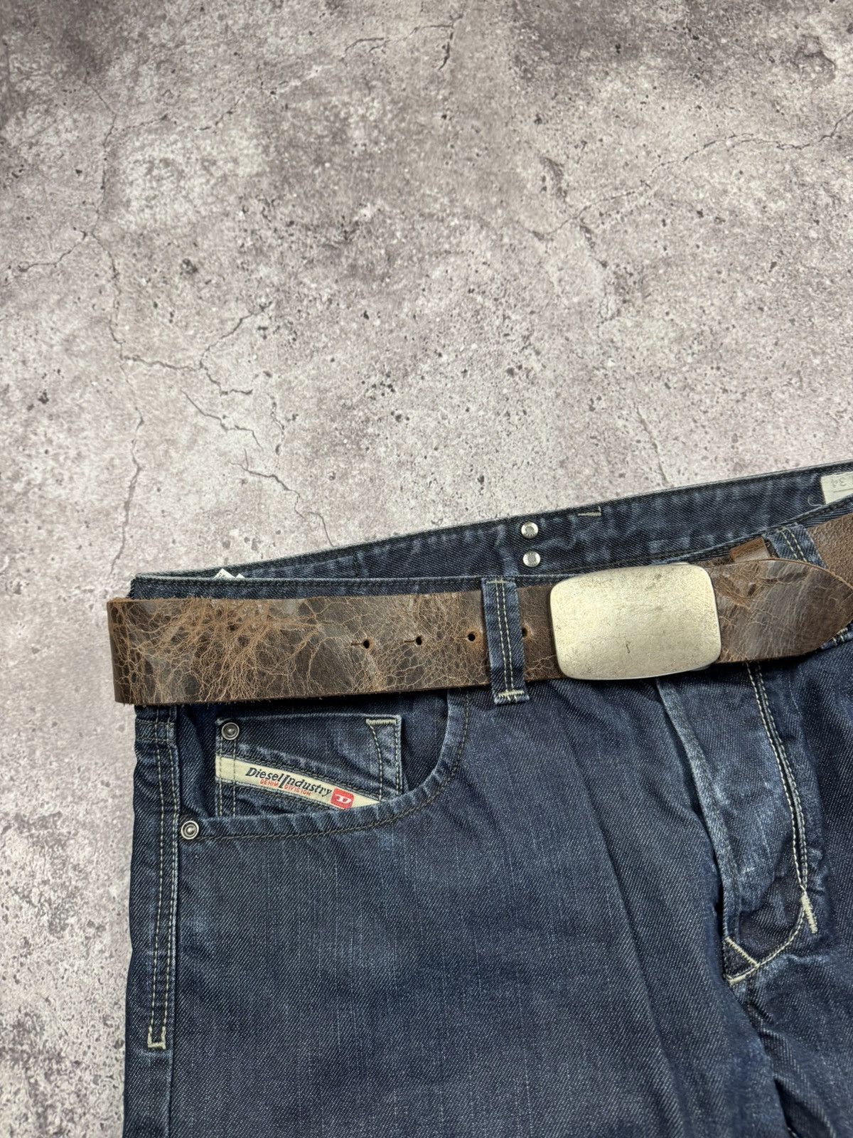 Japanese Brand 00’s NUMBER NINE STYLE METAL LEATHER RARE Y2K BELT VINTAGE Size ONE SIZE - 2 Thumbnail
