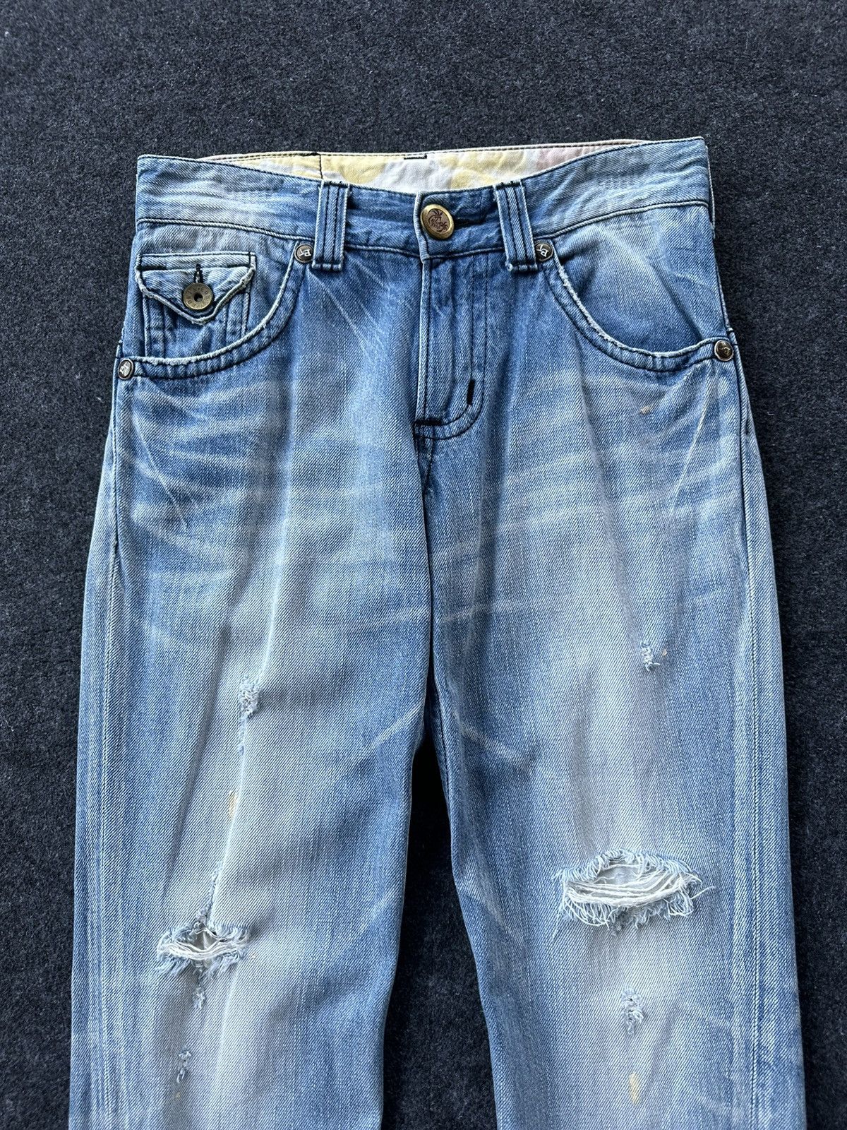 Edwin × If Six Was Nine × Vintage Vintage Edwin Blue Trip Distressed Hawaian Denim D166 Size US 28 / EU 44 - 2 Thumbnail