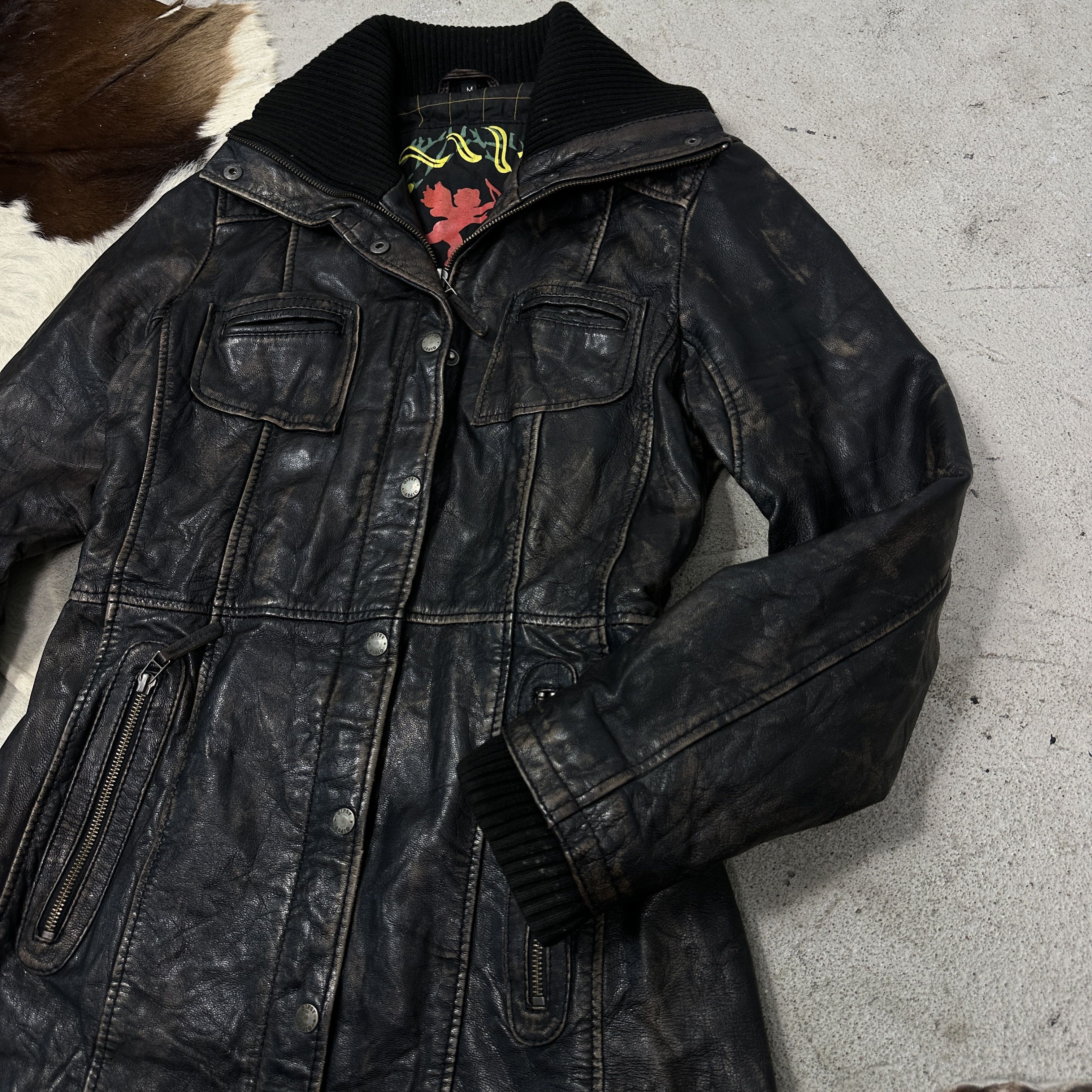 Vintage Vintage Leather Maxi Washed Matrix Coat/Jacket 00s Size US M / EU 48-50 / 2 - 9 Thumbnail