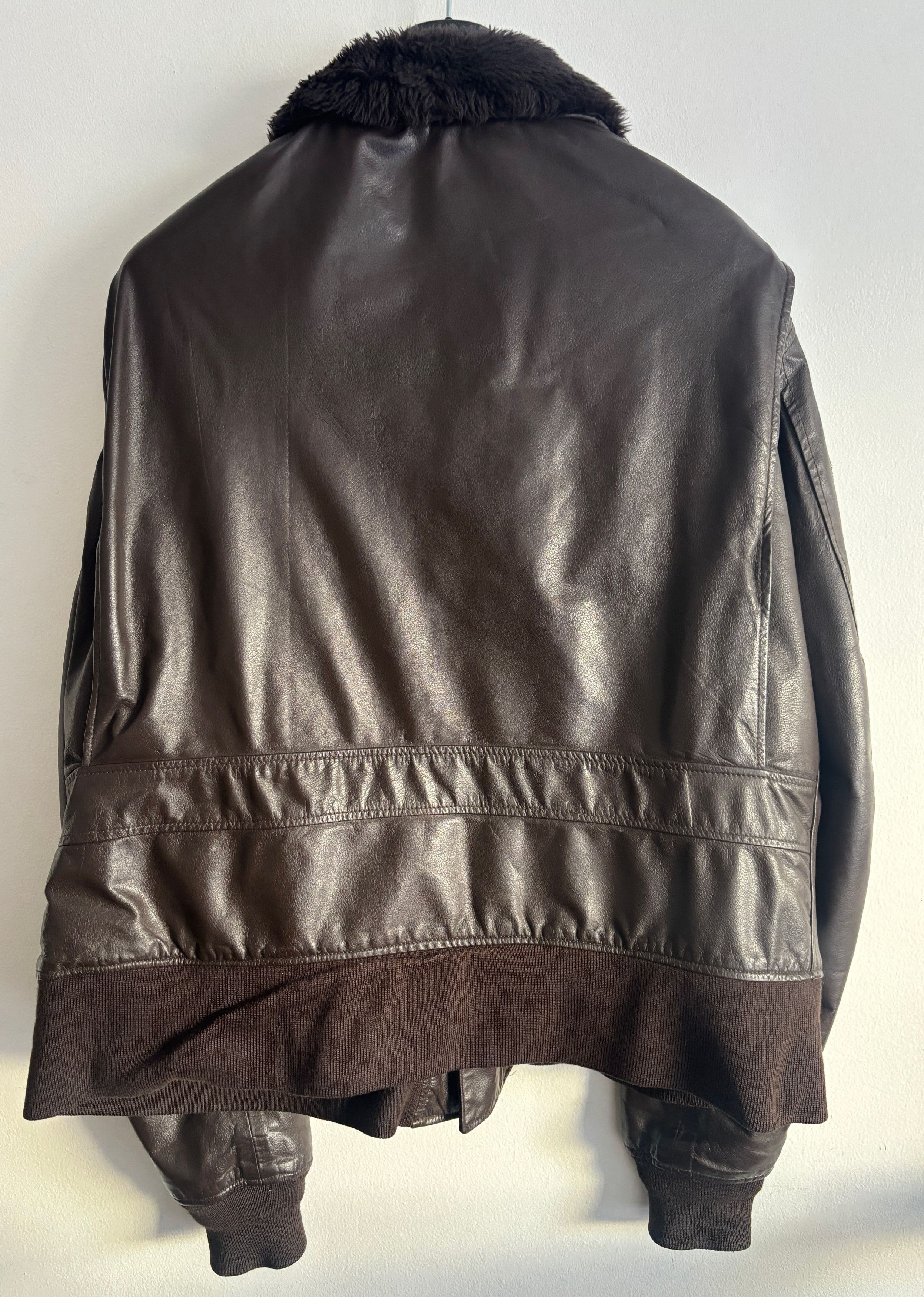 Excelled Aviator Bomber G-1 Jacket- Sherpa Collar, Patches -XL-XXL Size US XL / EU 56 / 4 - 9 Thumbnail