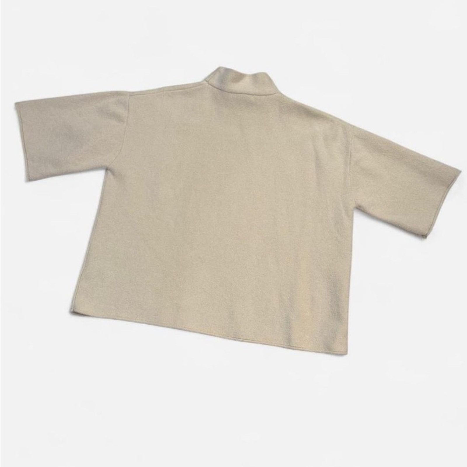 Zara Zara Cream Textured Knit Top/Sweater Size Large Boxy Fit Size L / US 10 / IT 46 - 3 Thumbnail