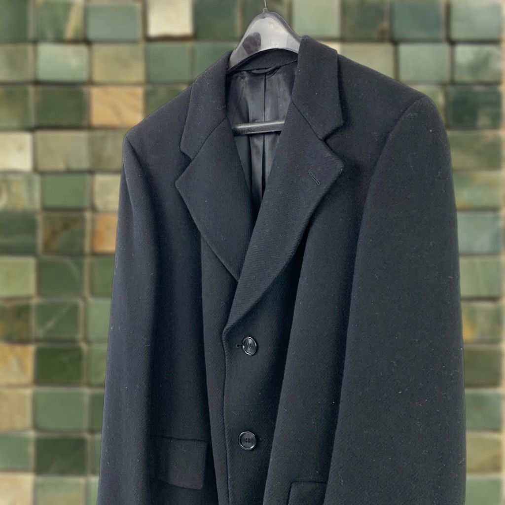 Hart Schaffner Marx Hart Schaffner Marx Black Wool Coat Vintage Union Made 48 Regular Men Overcoat Lined Wool Wool Size US M / EU 48-50 / 2 - 1 Thumbnail