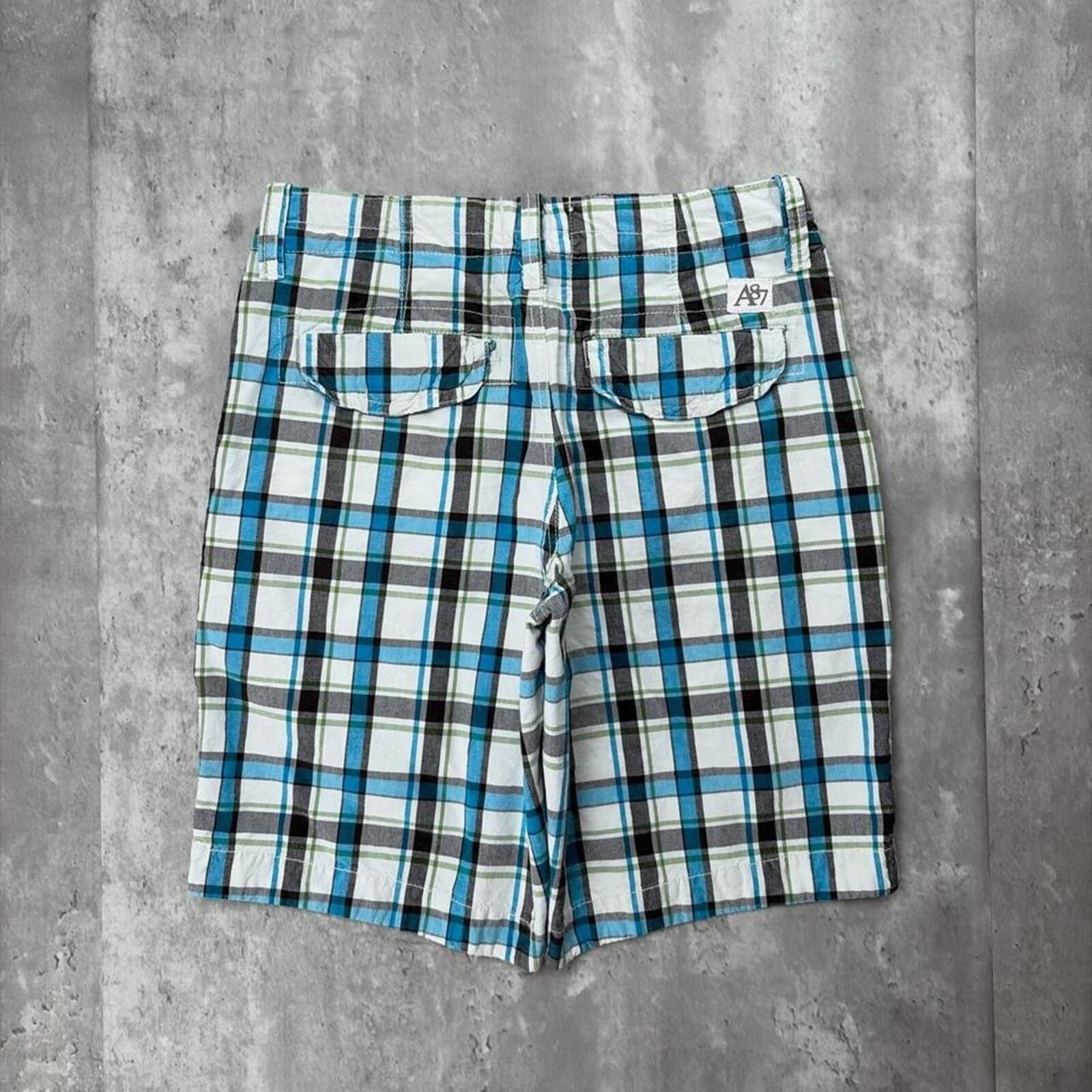 Aeropostale Y2K Blue Aeropostale Surf Grunge Baggy Plaid Skater Shorts Size US 29 - 1 Thumbnail