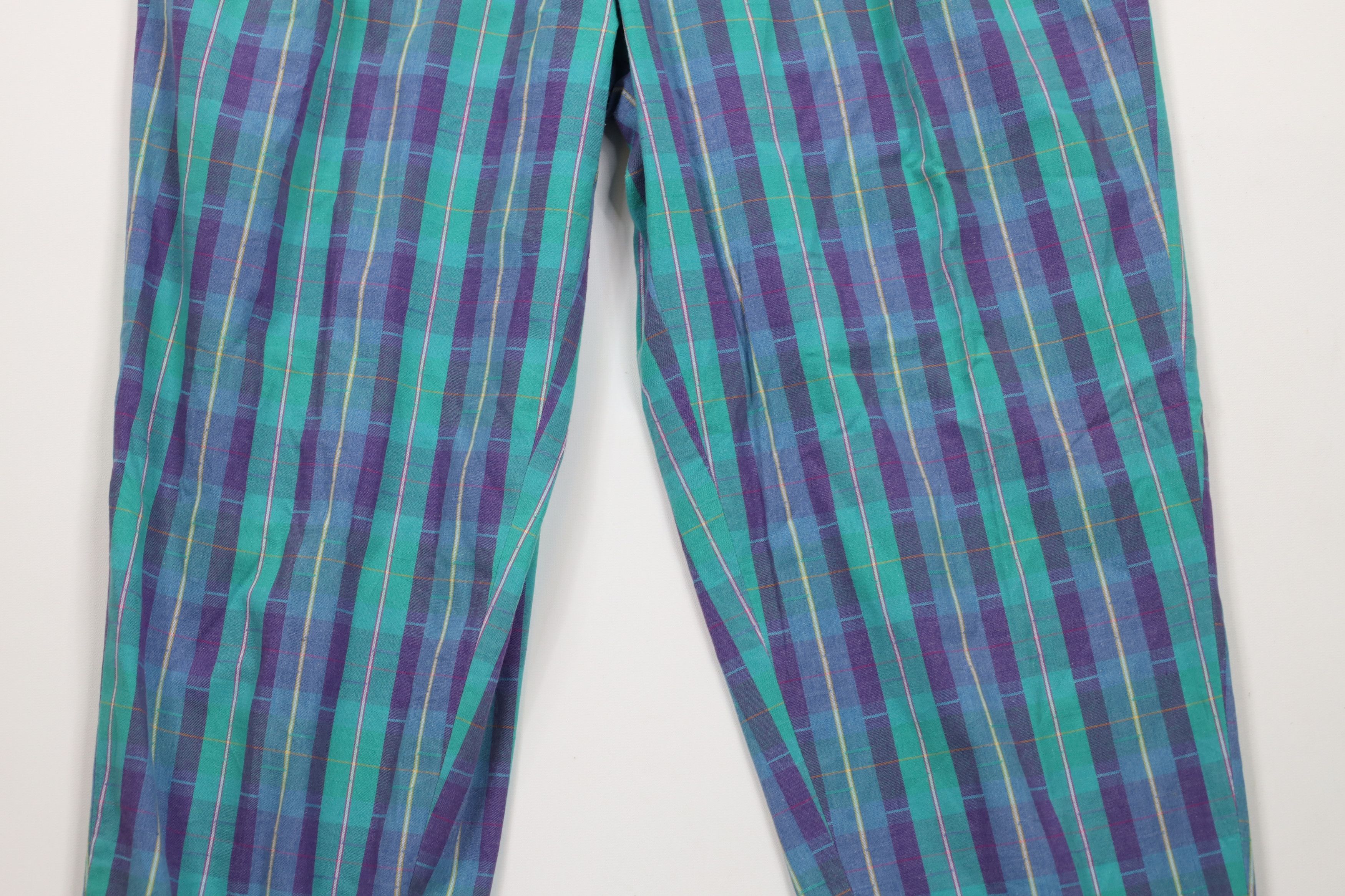 Vintage Vintage 80s 90s Streetwear Pleated Madras Plaid Chino Pants Size 36" / US 14 / IT 50 - 3 Thumbnail