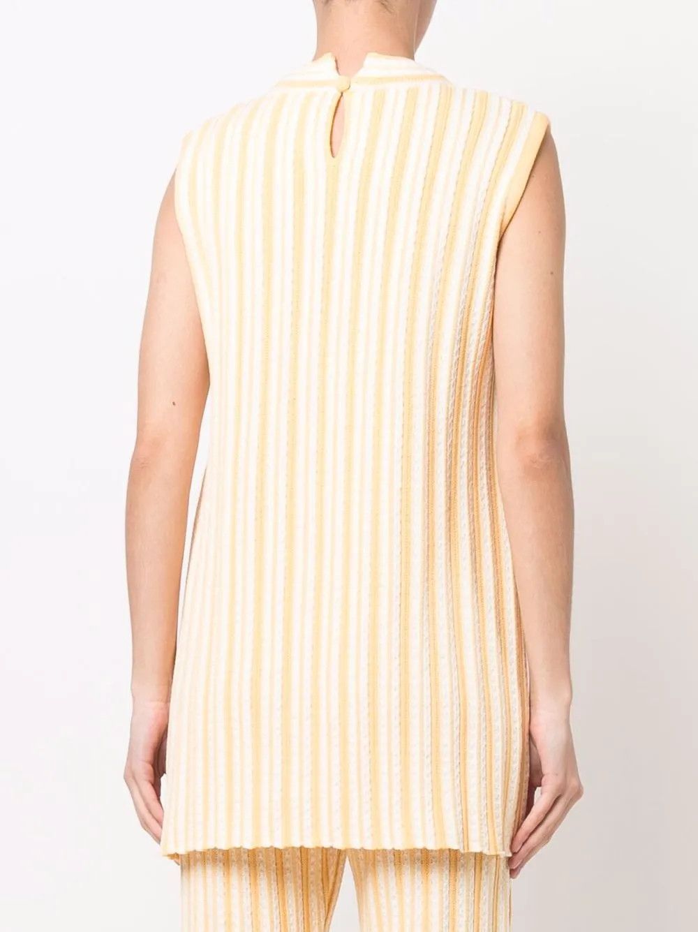 Jil Sander o1y1025 Sleeveless Sweater in Yellow/White Size XS / US 0-2 / IT 36-38 - 3 Thumbnail