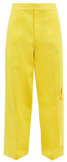 Raf Simons Raf Simons Cutout-pockets Wide-leg Trousers - Yellow Size US 38 / EU 54 - 6 Thumbnail