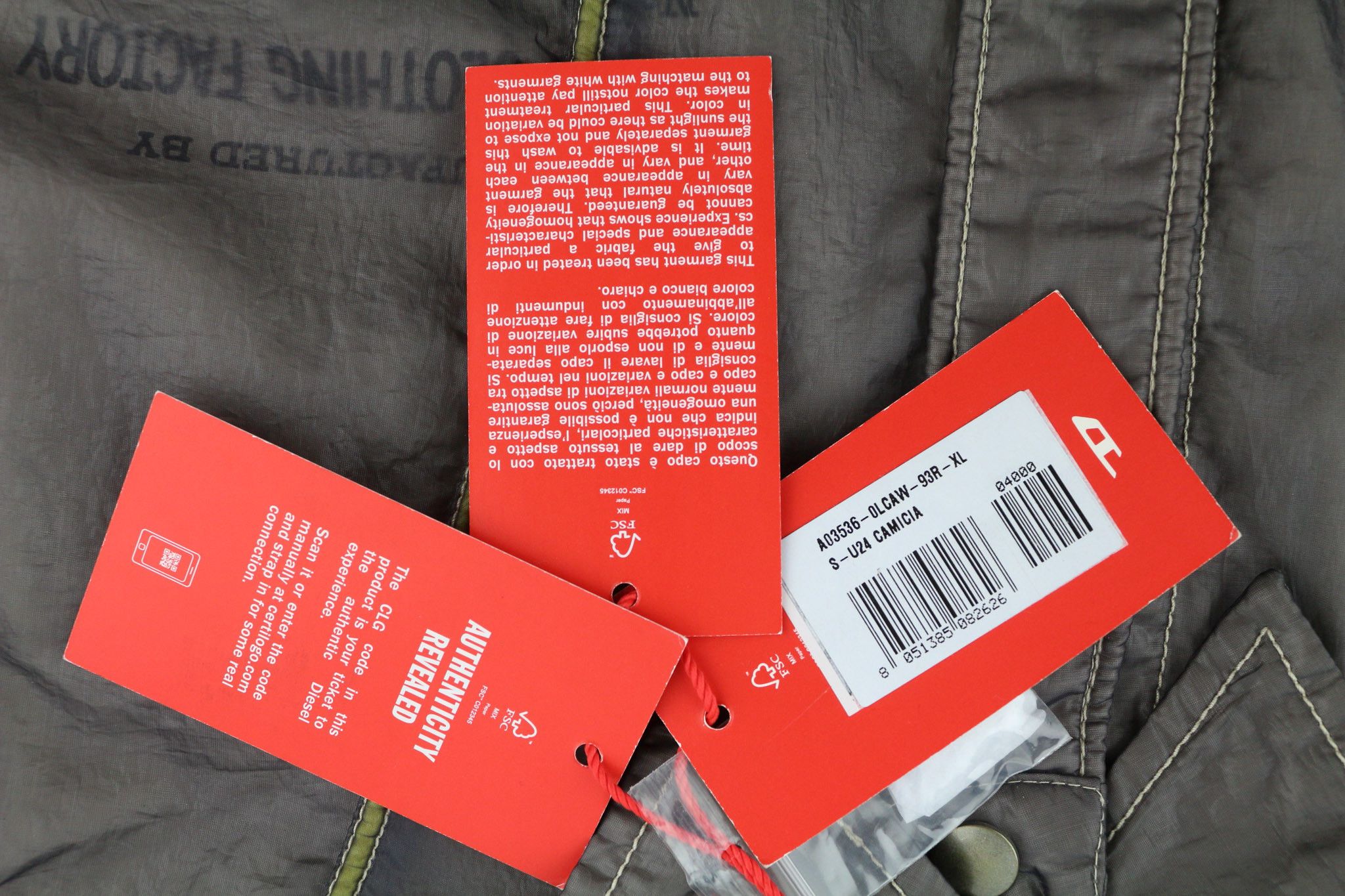 Diesel S-U24 XL Windbreaker Snap Buttons Coated Polo Jacket 40011 Size US XL / EU 56 / 4 - 12 Thumbnail
