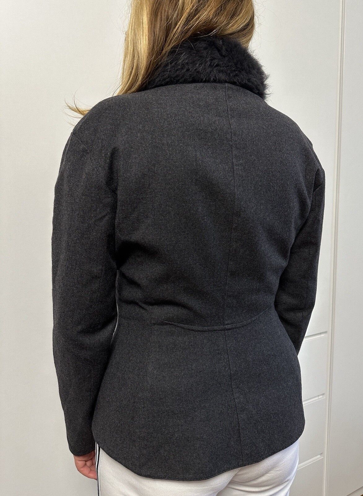 Thierry Mugler Vintage 90s Thierry Mugler Womens Fur Jacket wool cashmere Size L / US 10 / IT 46 - 9 Thumbnail