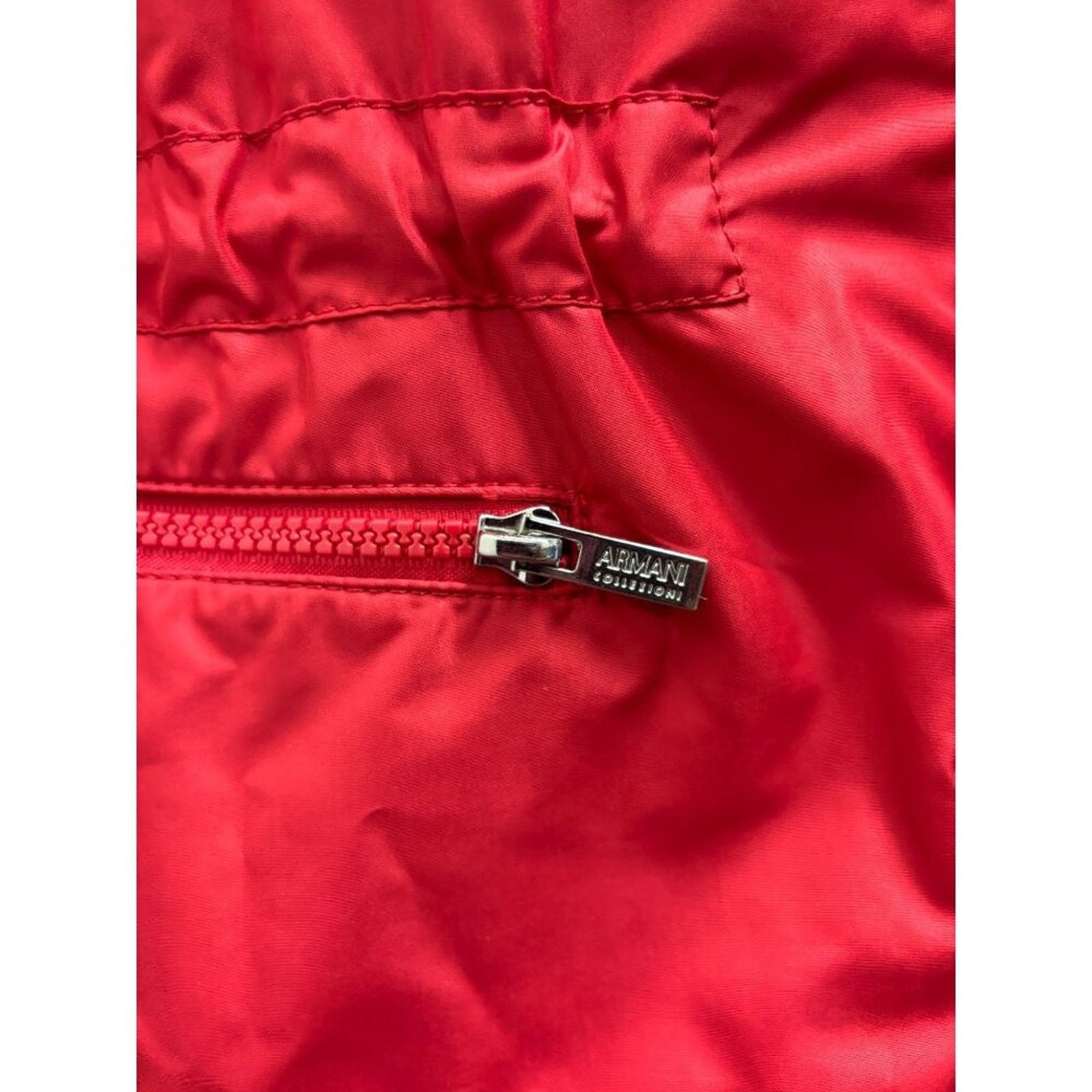 Armani Collezioni Women's Armani Collezioni Red Nylon Zip-Up Jacket Size 6 Size M / US 6-8 / IT 42-44 - 7 Thumbnail