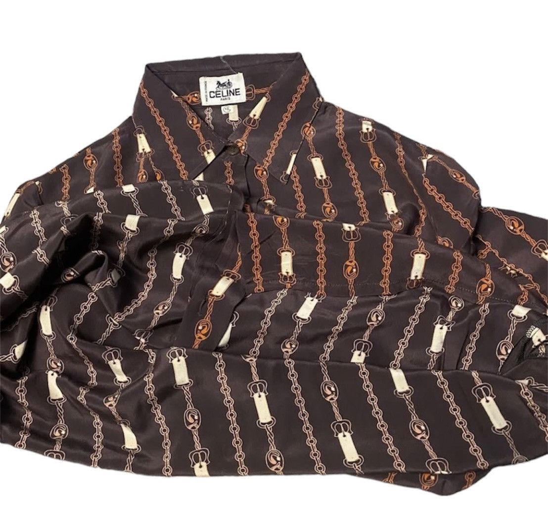 Celine × Vintage Vintage Celine Paris pattern silk shirt Size US S / EU 44-46 / 1 - 2 Thumbnail