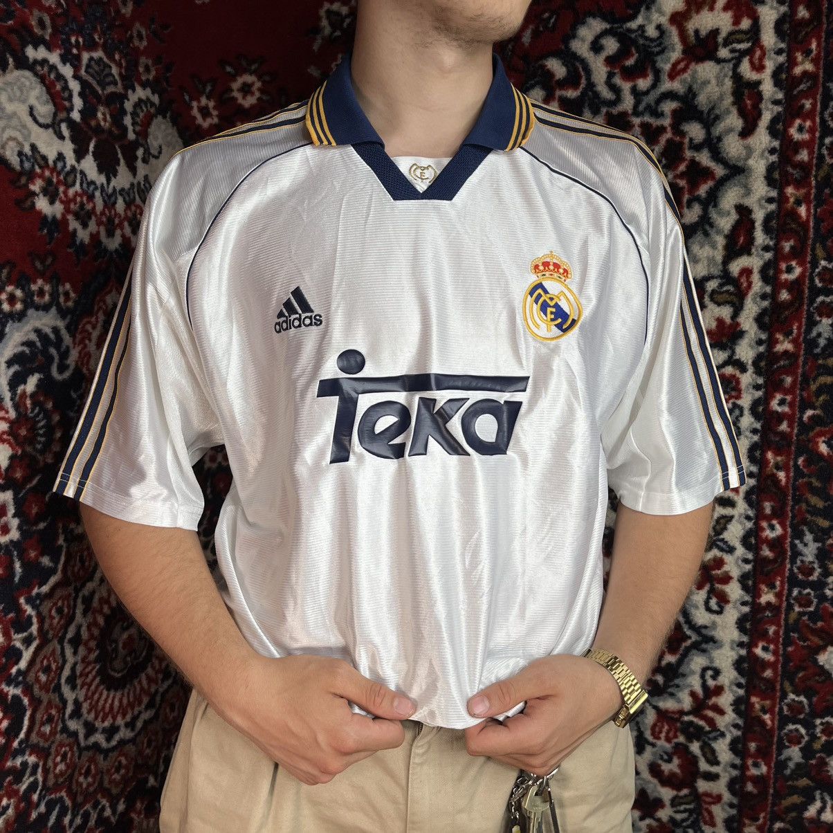 Adidas Vintage Rare Adidas 90'S Real Madrid Teka Jersey Shirt Size US XL / EU 56 / 4 - 4 Thumbnail