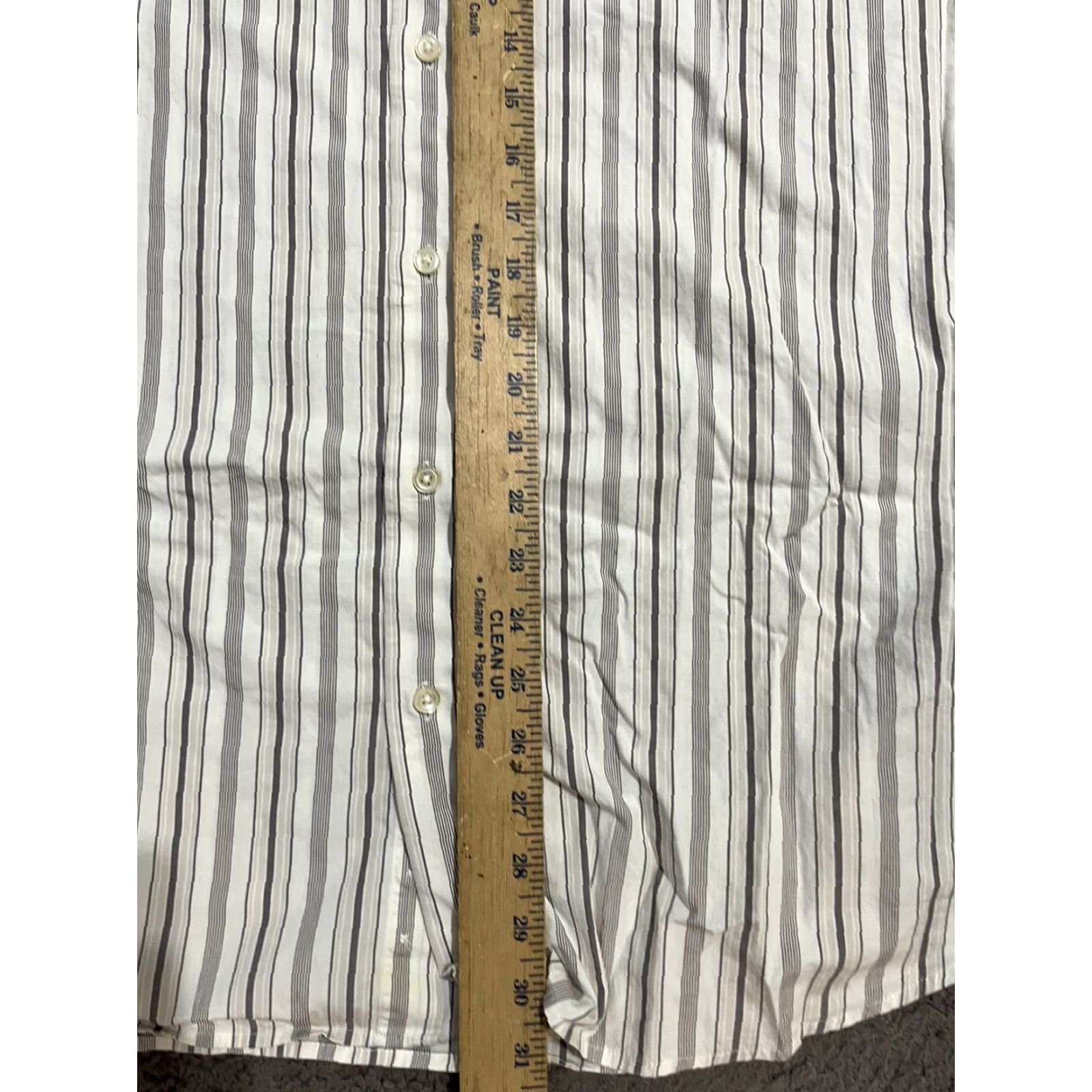 Express Express White Dress Shirt Modern Fit Mens XL Stripe Button-Up Shirt Mens XL White Striped Express 1MX Size 46R - 5 Thumbnail