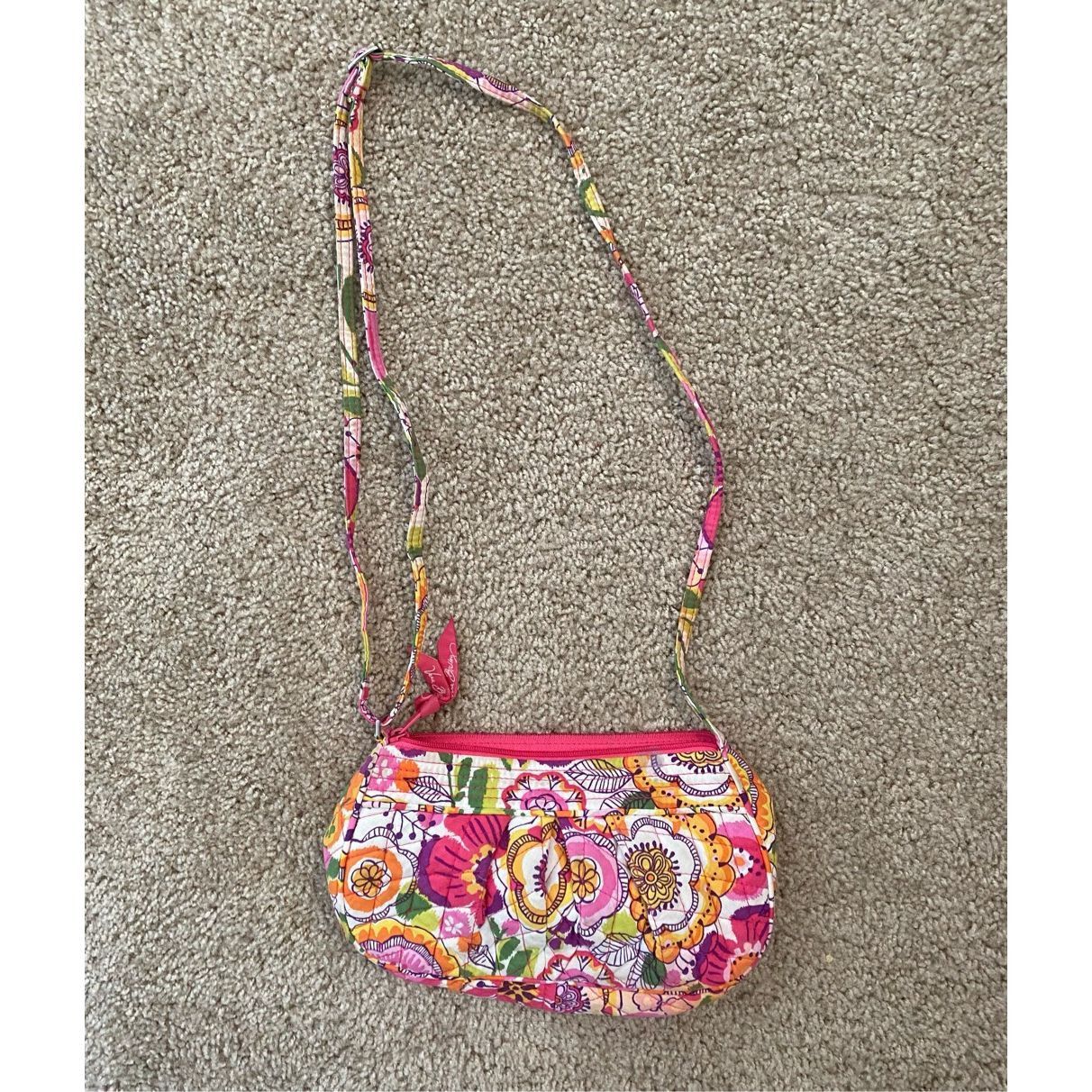 Bradley Mountain Vera Bradley Frannie Crossbody Clementine, Pink White Green, Size ONE SIZE - 1 Thumbnail