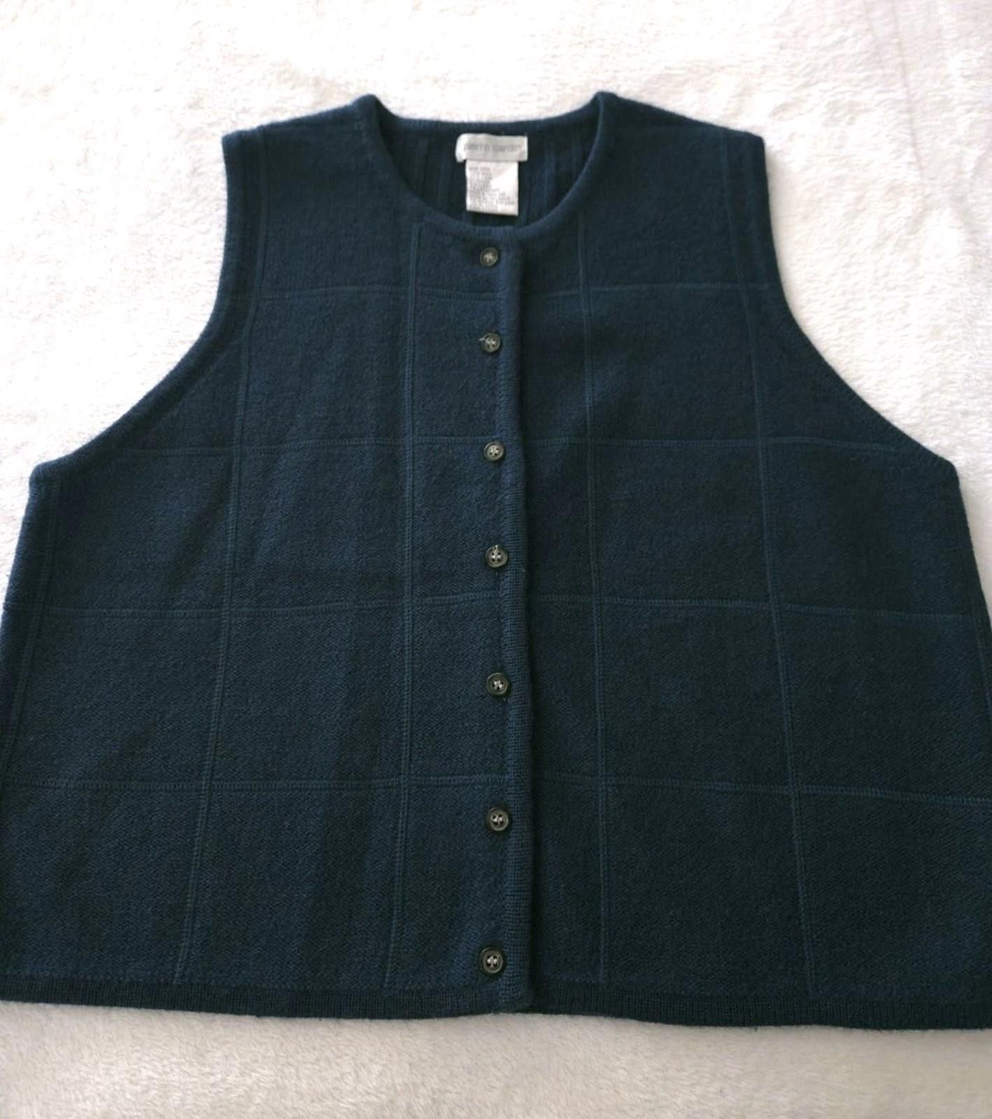 Pierre Cardin Pierre Cardin Vtg 100% Wool Sweater Vest Large Blue Preppy Size L / US 10 / IT 46 - 1 Thumbnail