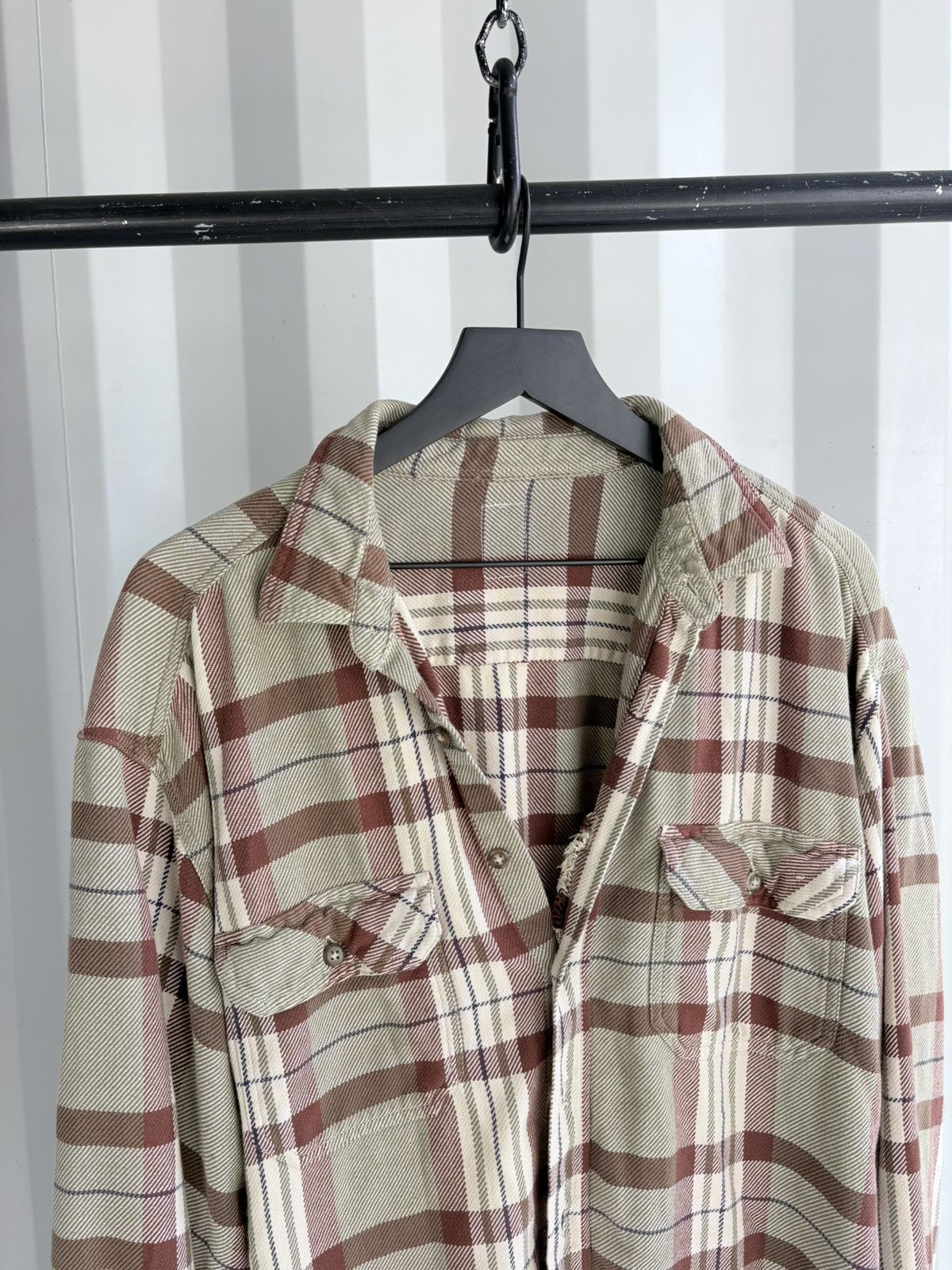 Vintage Vintage Flannel Shirt Boxy Faded Distressed Grunge Band Size US XL / EU 56 / 4 - 5 Thumbnail