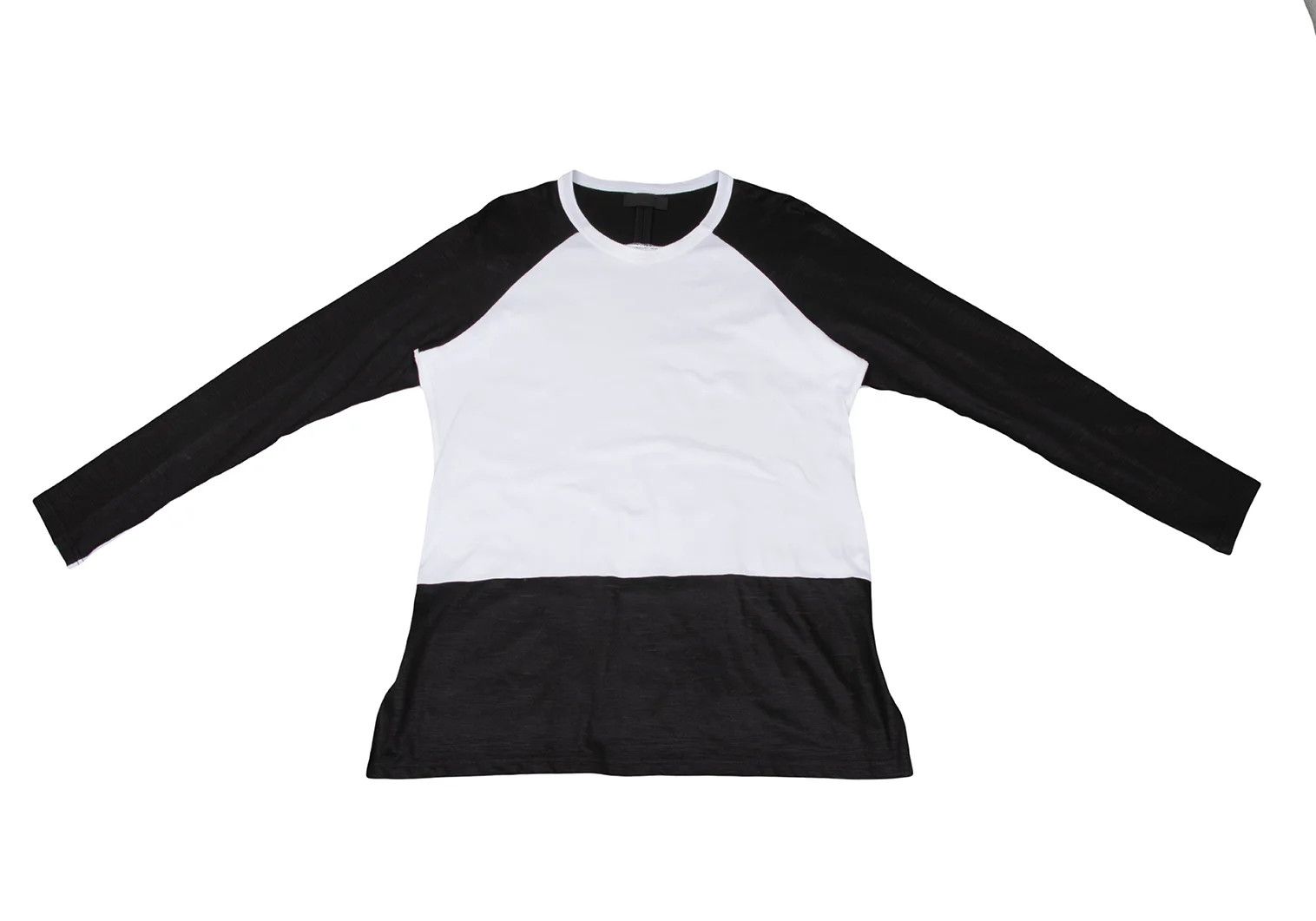 Jean Paul Gaultier Cotton and Ramie Raglan Cut Sewn Top in Black and White Size US M / EU 48-50 / 2 - 2 Thumbnail