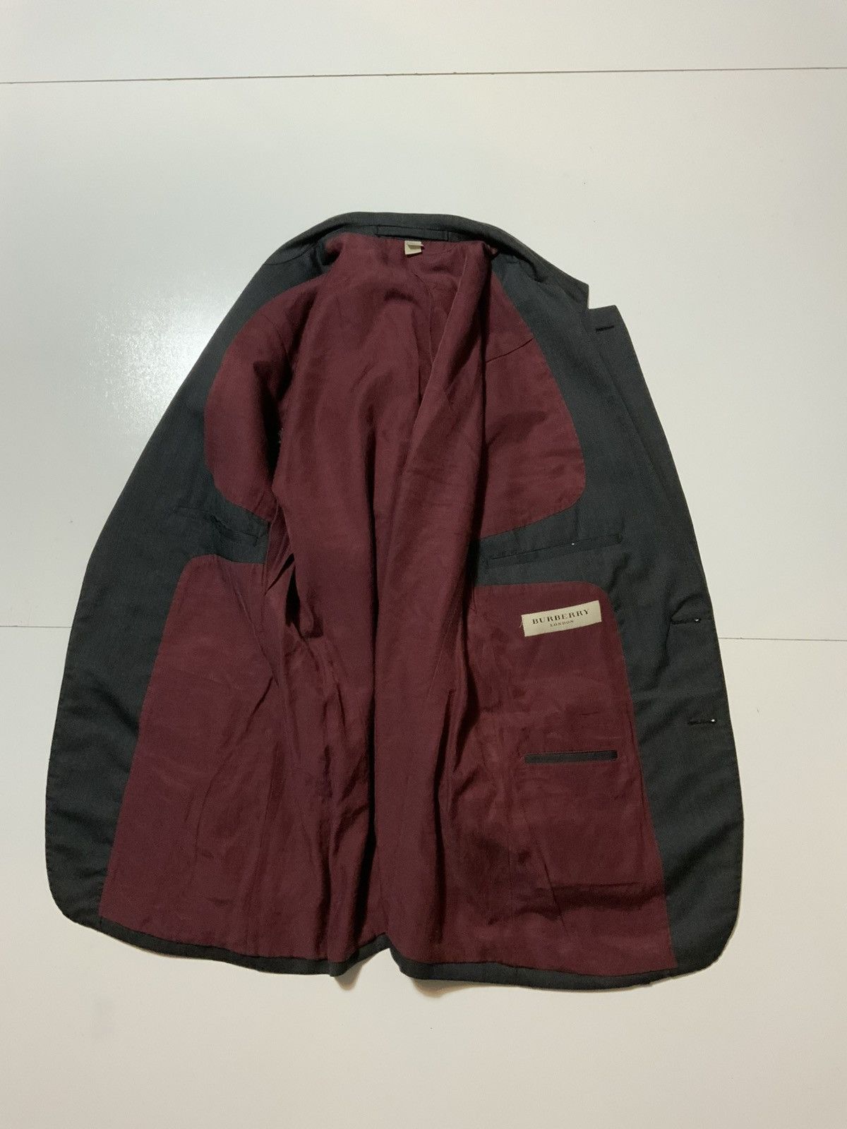 Burberry Burberry London Made In Italy Wool Two Button Blazer Jacket Size 52R - 2 Thumbnail