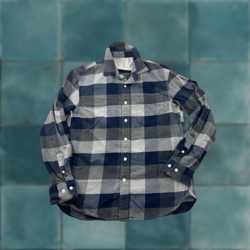 Muji Muji Shirt Mens XS Blue Buffalo Plaid Button-Up Long Sleeve Size US XS / EU 42 / 0 - 1 Thumbnail