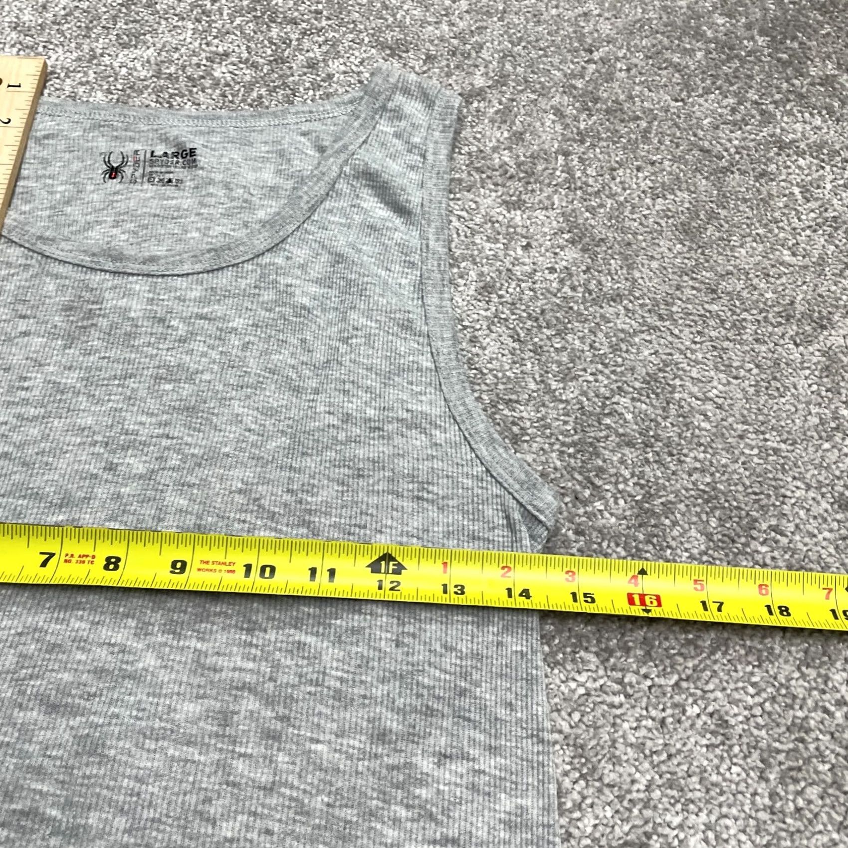 Spyder Spyder Mens Tank Top Ribbed Knit Gray Sleeveless Round Neck Cotton Polyester Stretch Regular Large T-Shirt Vintage: No Size US L / EU 52-54 / 3 - 7 Thumbnail
