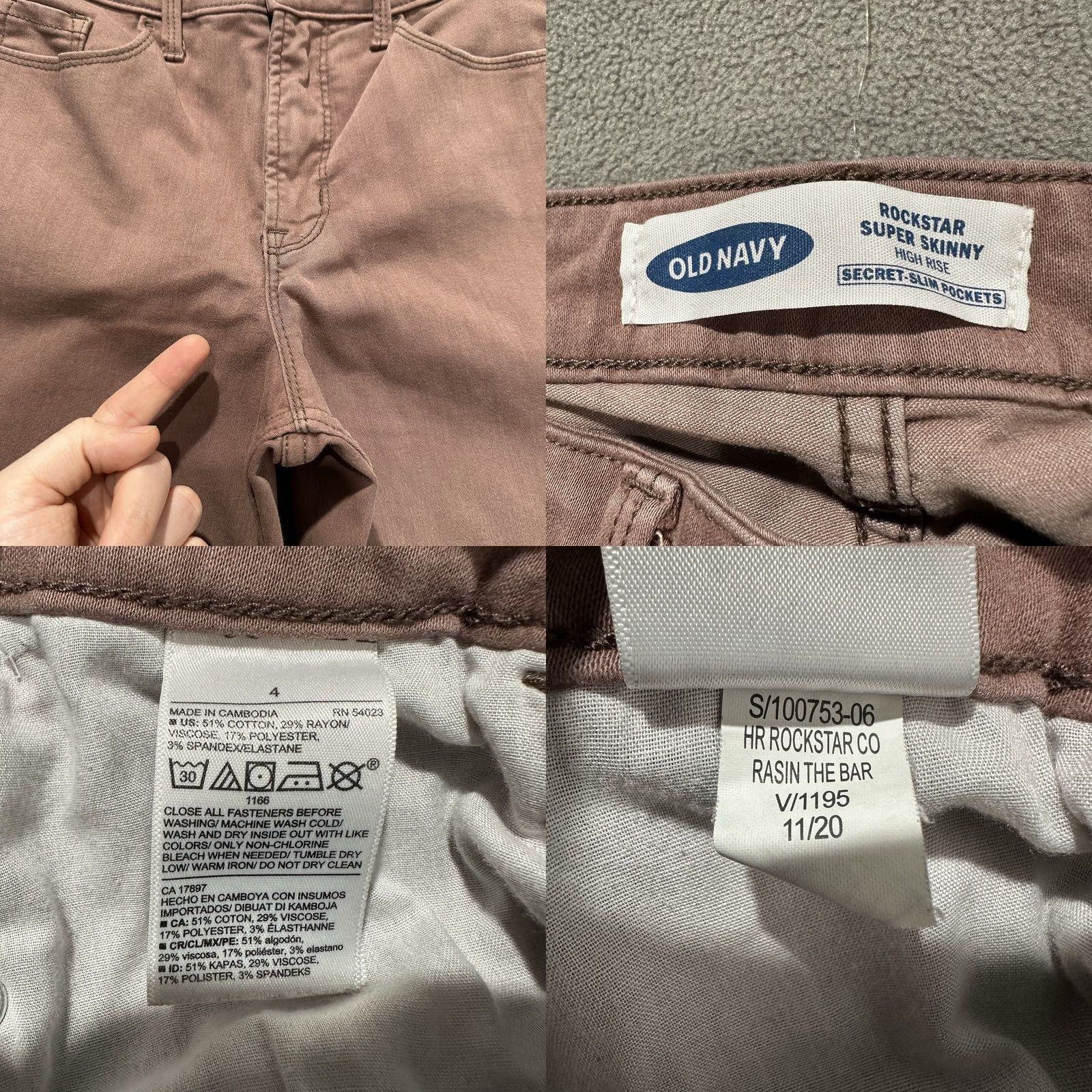 Old Navy Old Navy Rockstar Super Skinny Jeans Womens Size 4 Pink High Rise Denim Size 30" / US 8 / IT 44 - 8 Thumbnail