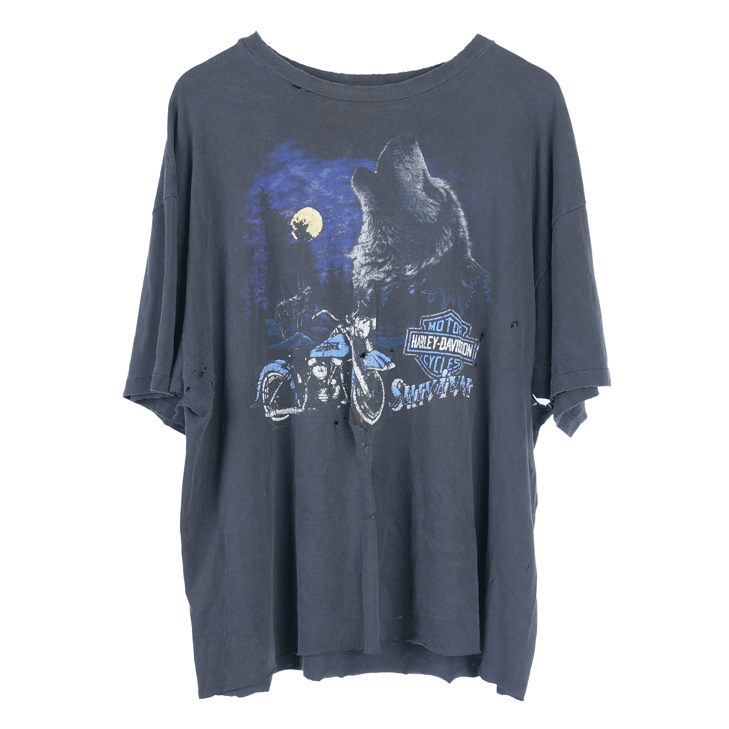 Vintage VINTAGE THRASHED HARLEY WOLF TEE Size US XL / EU 56 / 4 - 1 Thumbnail