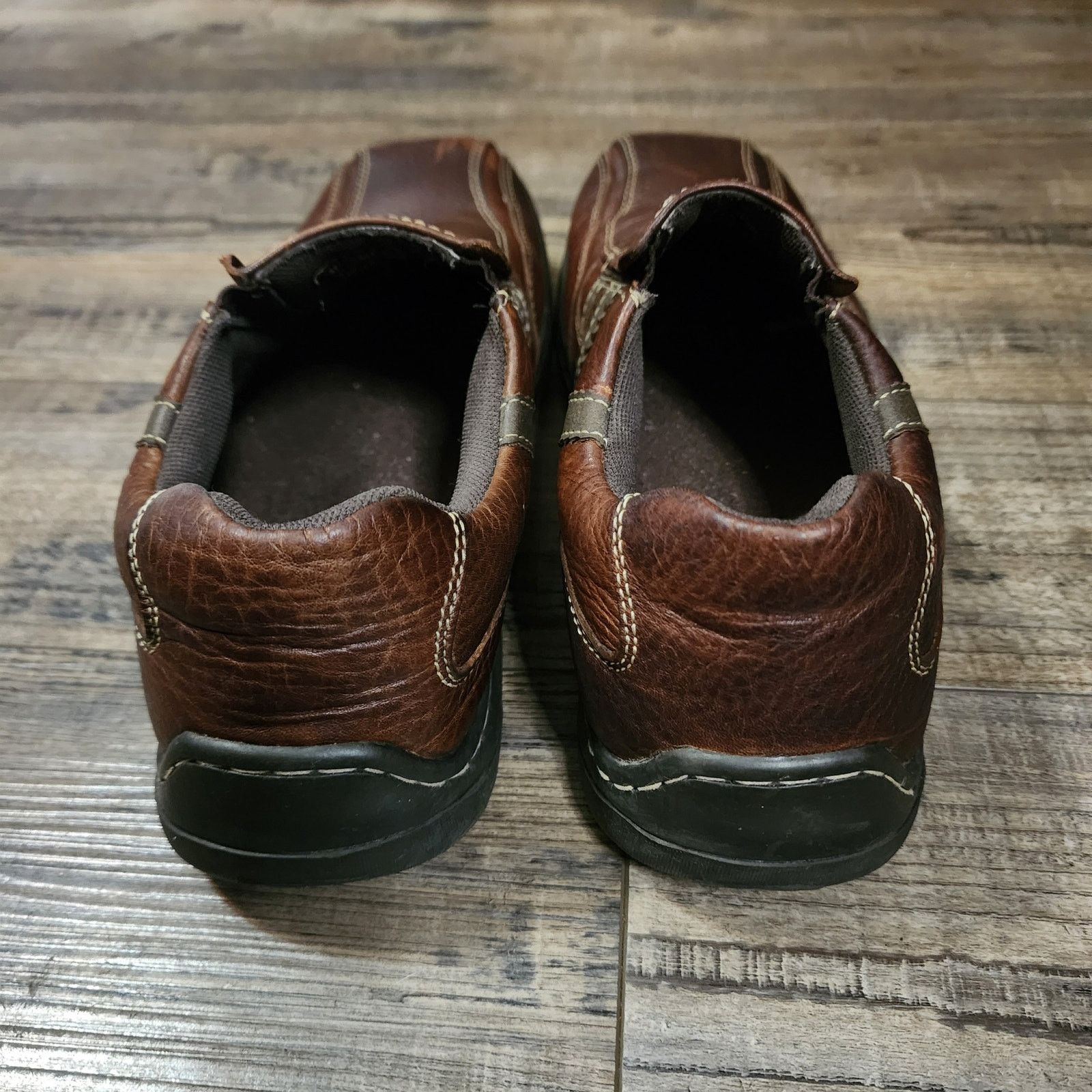 Bass Men Bass Stewart brown leather loafer shoe sz 9M 1297200 B42 Size US 9 / EU 42 - 3 Thumbnail