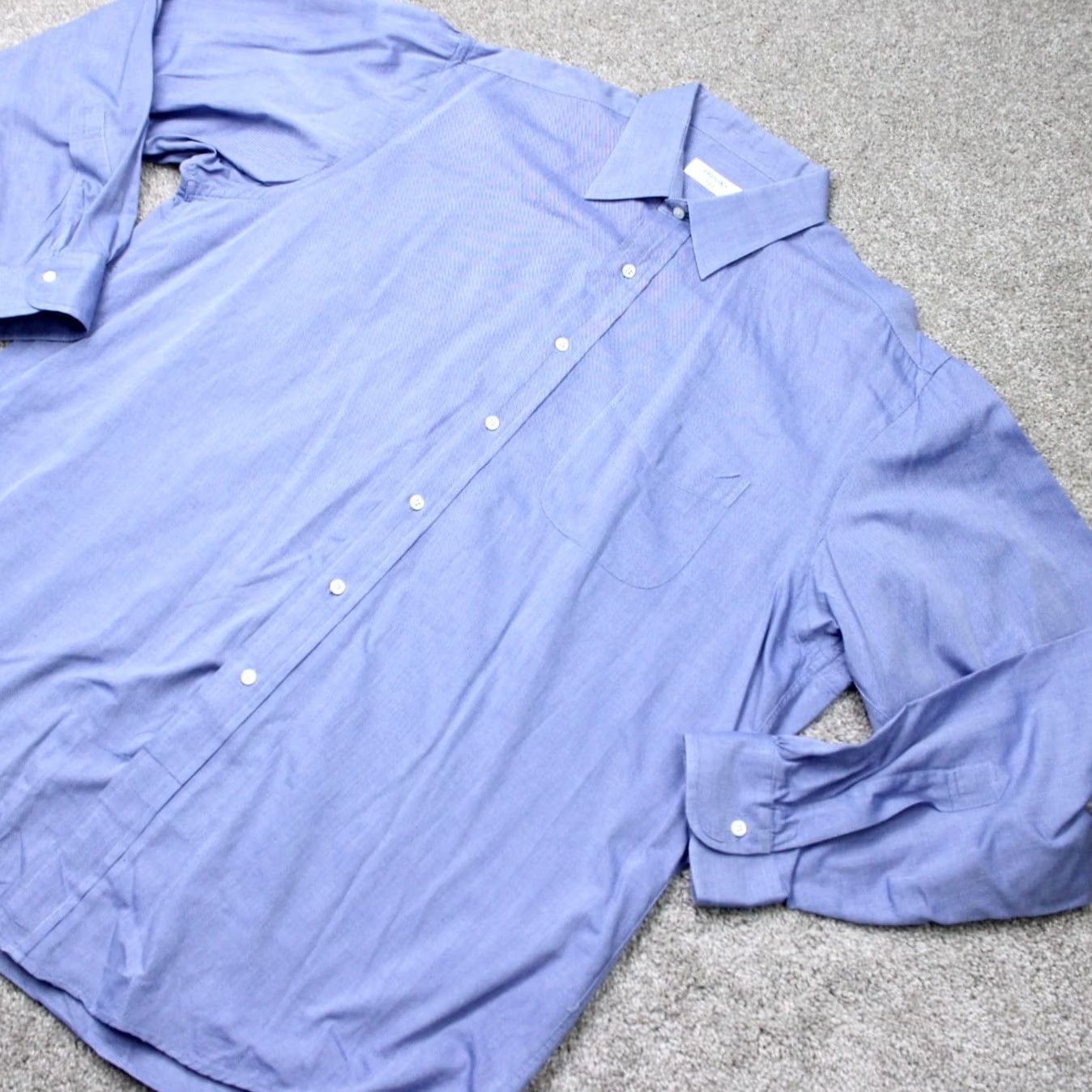 Brooks Brothers Brooks Brothers 346 Shirt Mens 17 Blue 100% Cotton Long Sleeve Button Up Dress Shirt Size US XL / EU 56 / 4 - 4 Thumbnail