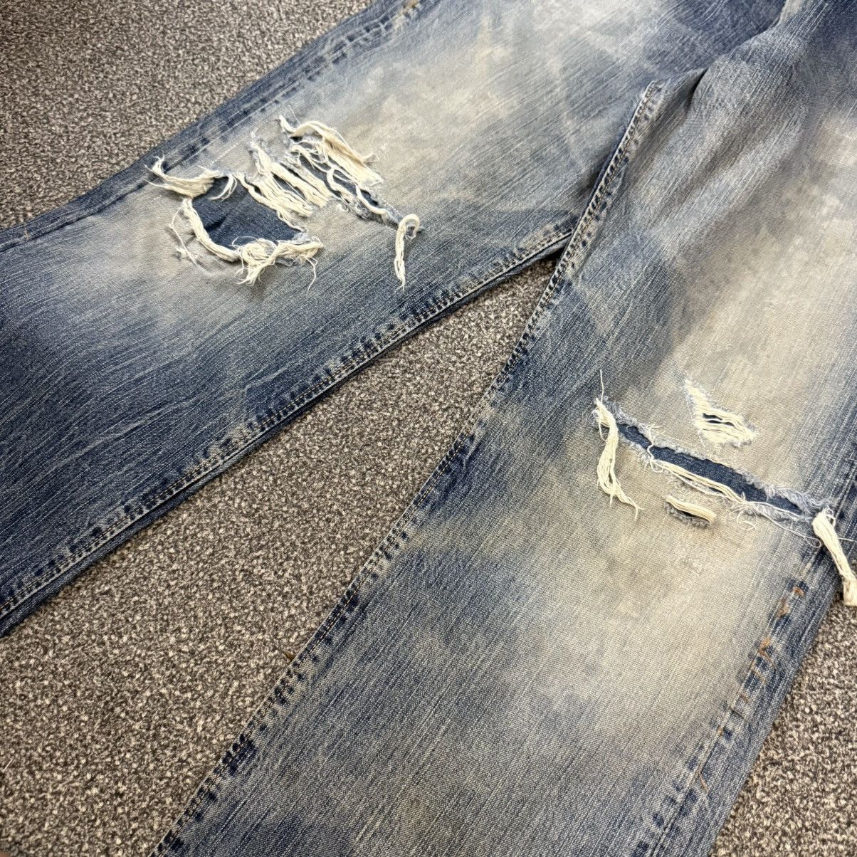 Seditionaries 🔥🇯🇵 Vintage 90s Selvedge Thrashed Distressed Edwin Denim Size US 33 - 5 Thumbnail