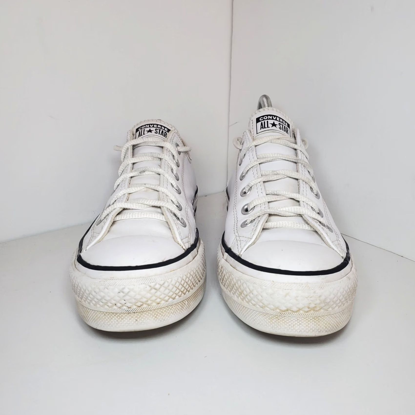 Converse Converse Shoes Womens White Leather Platform Low Top Sneakers All Stars Size M / US 6-8 / IT 42-44 - 2 Thumbnail