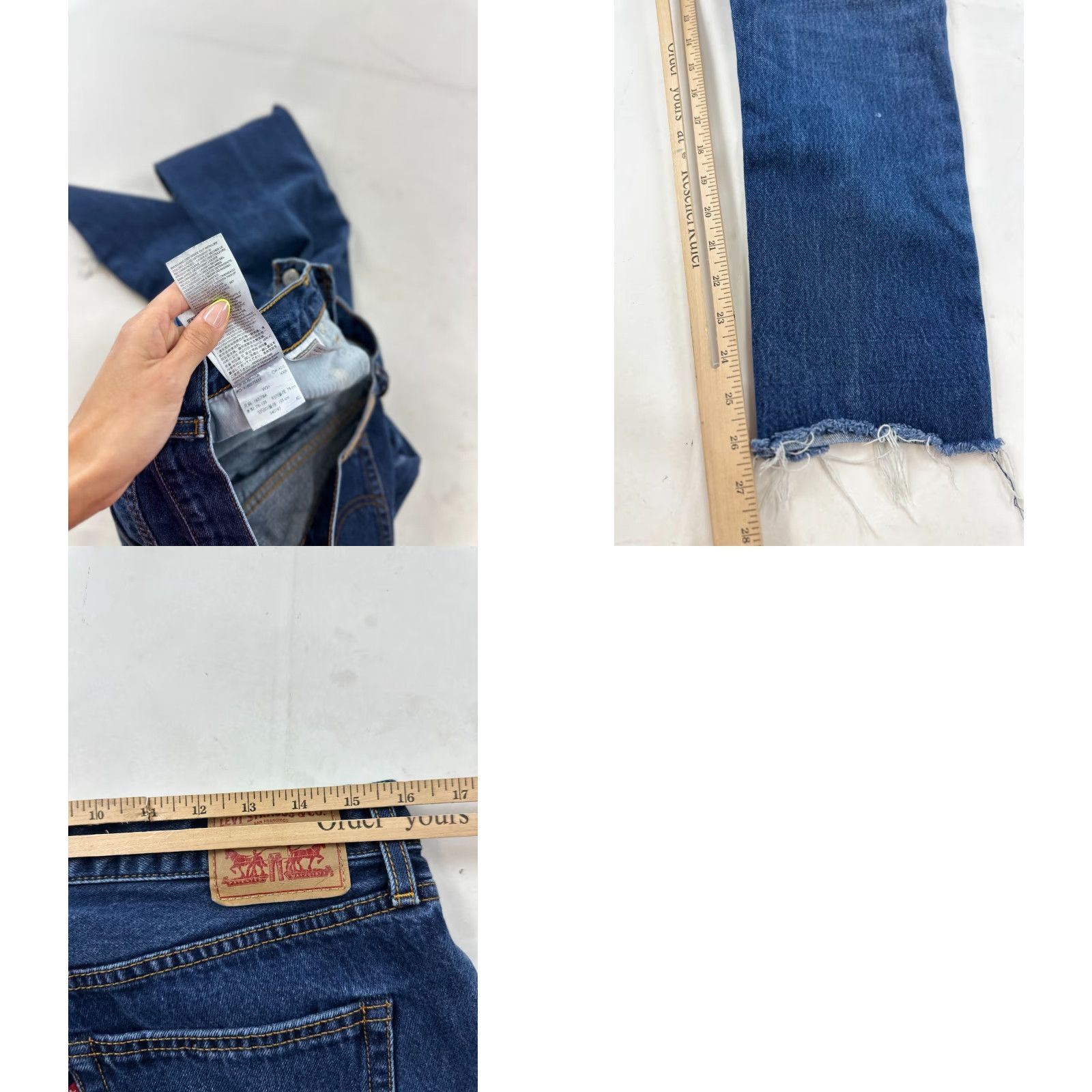 Levi's VINTAGE Levi’s Jeans Womens 31 Blue Denim Flat Front Frayed Hem Mid Rise Bootcut Size 24" / US 00 / IT 34 - 8 Thumbnail