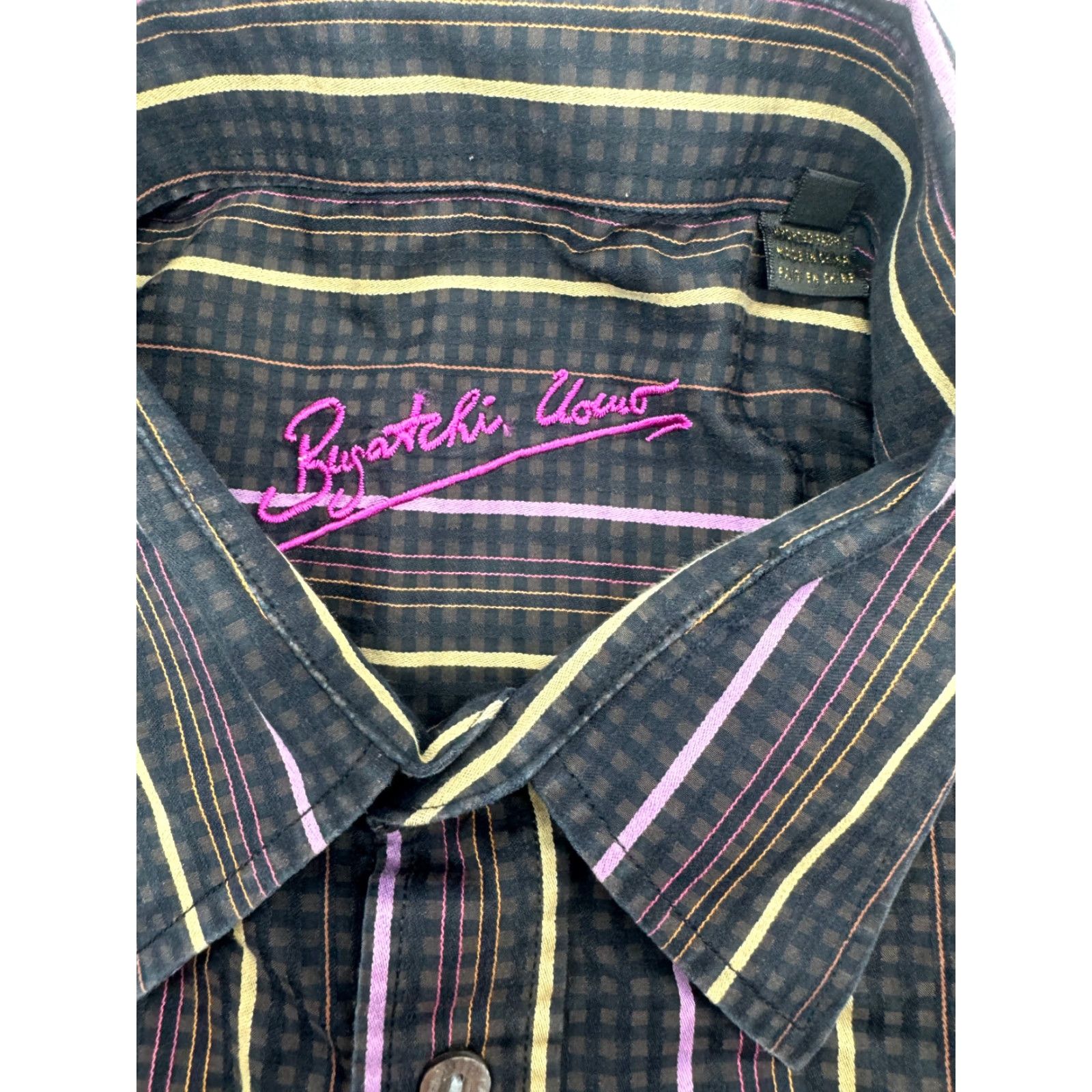 BUGATCHI VINTAGE Bugatchi Uomo Long Sleeve Button-Down Shirt 2XL Striped 100% Cotton Mens Dress Shirt Button-Down Collar 2268 Size US XXL / EU 58 / 5 - 2 Thumbnail