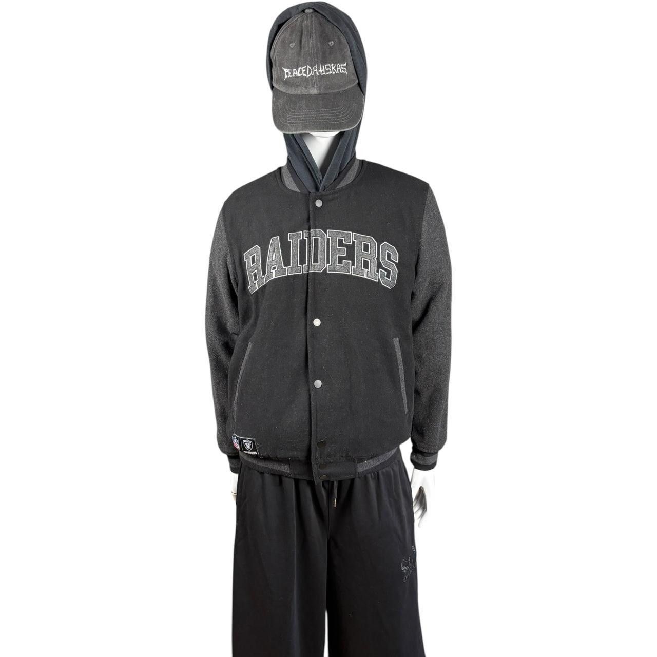 NFL NFL Raiders Varsity Jacket Black Grey Vintage Starter Style Size US XS / EU 42 / 0 - 1 Thumbnail