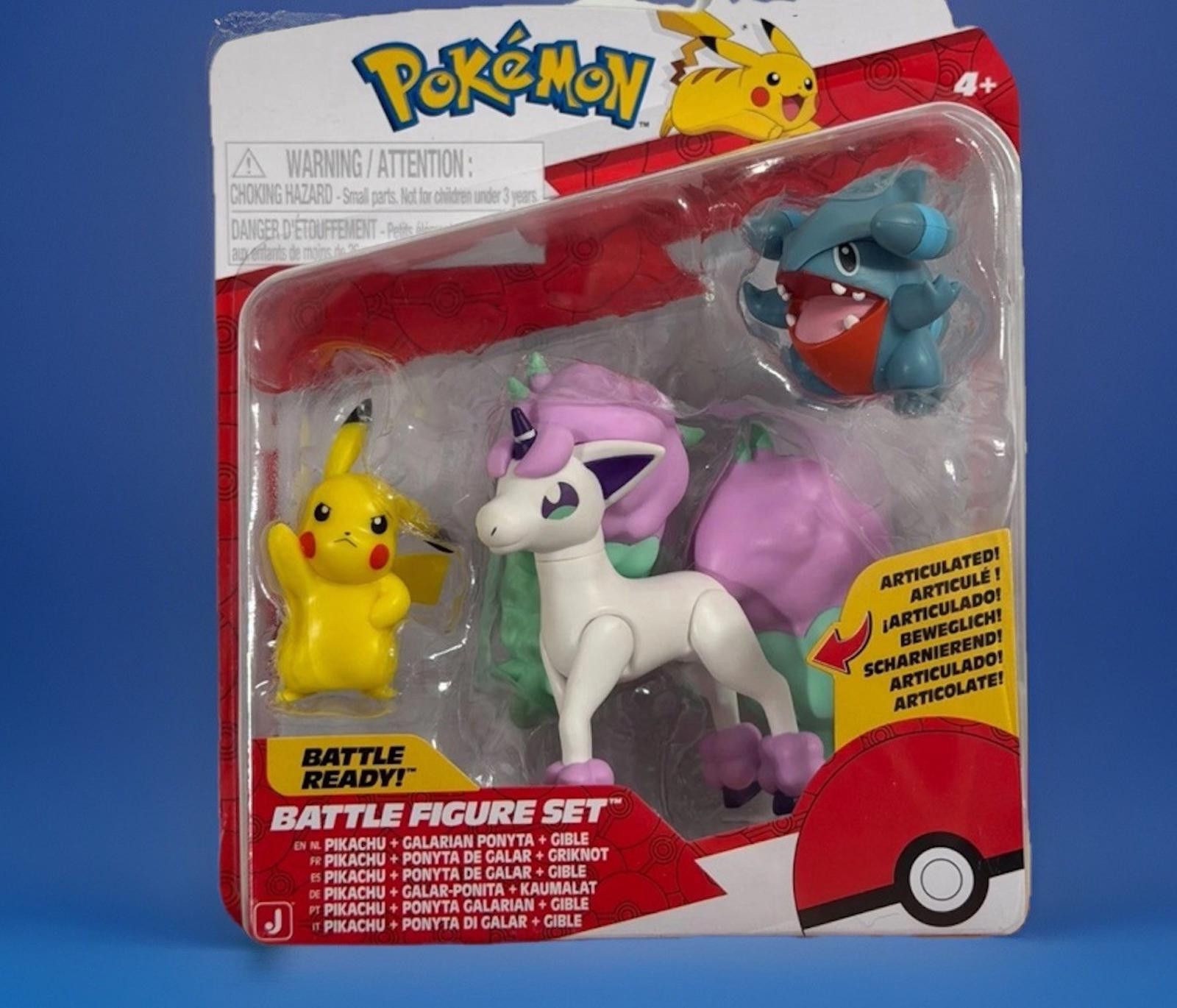 Other Pokemon Battle 3 Figure Set Pikachu, Galarian Ponyta & Gible Size ONE SIZE - 2 Thumbnail