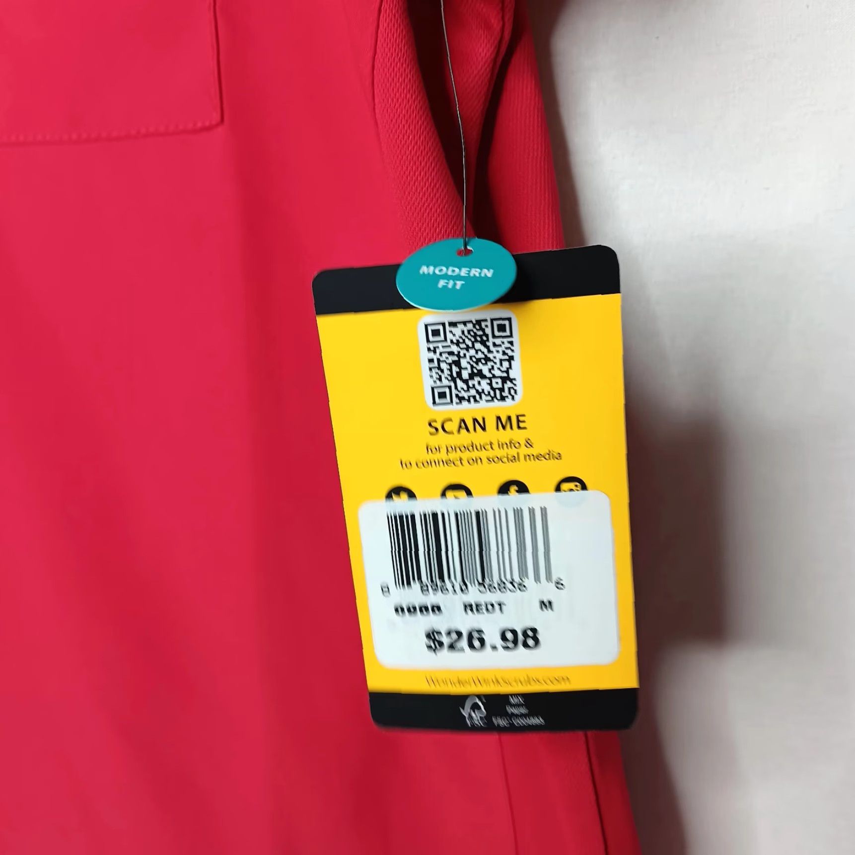 Vintage WonderWink Womens Medium Scrub Stop Red Short Sleeve Collared Shirt Medical New Size M / US 6-8 / IT 42-44 - 5 Thumbnail