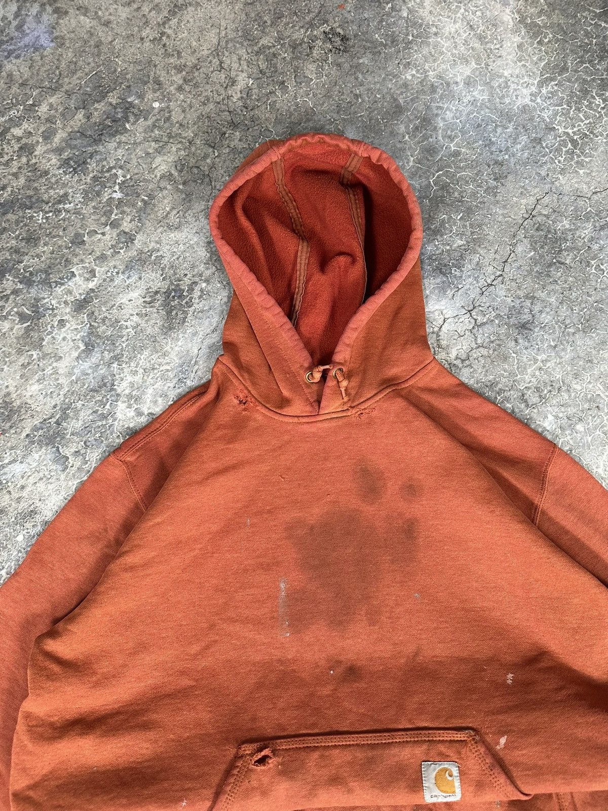 Carhartt × Vintage Vintage Faded Thrashed Carhartt Hoodie Size US L / EU 52-54 / 3 - 5 Thumbnail
